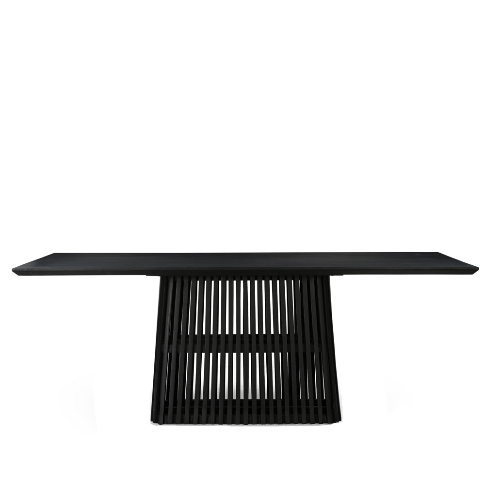 Remi Rectangular Solid Mango Wood Dining Table Black (2 Sizes)