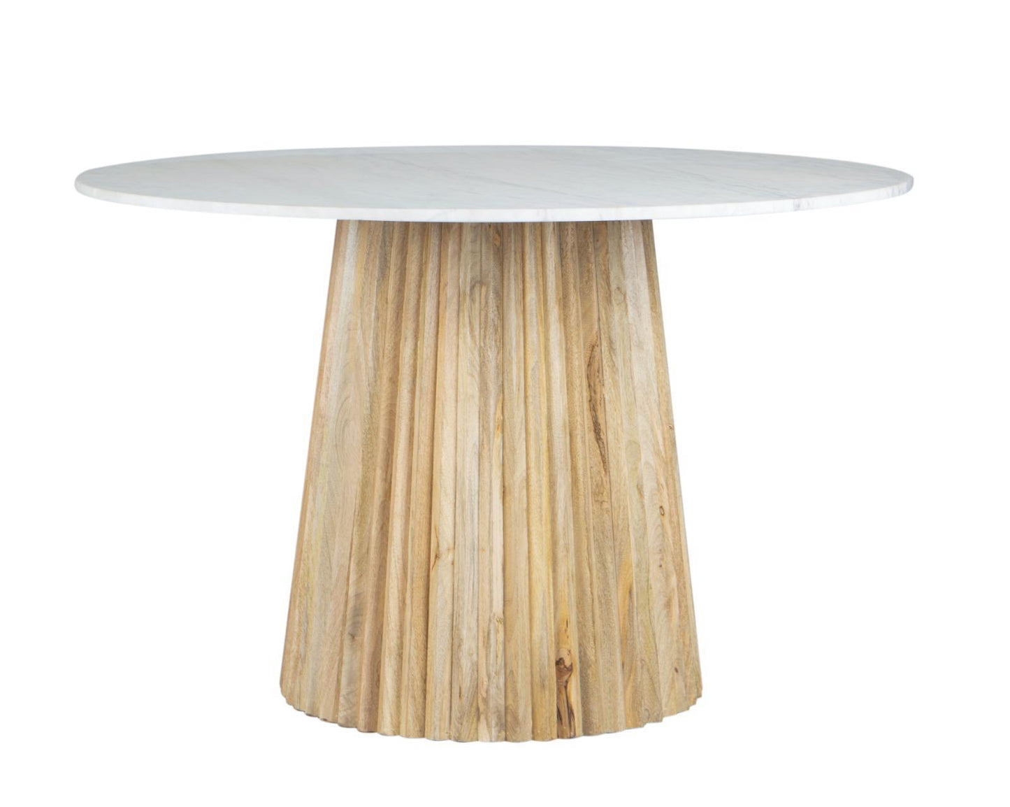 Freya Round Solid Marble & Mango Wood Dining Table Natural (2 Sizes)