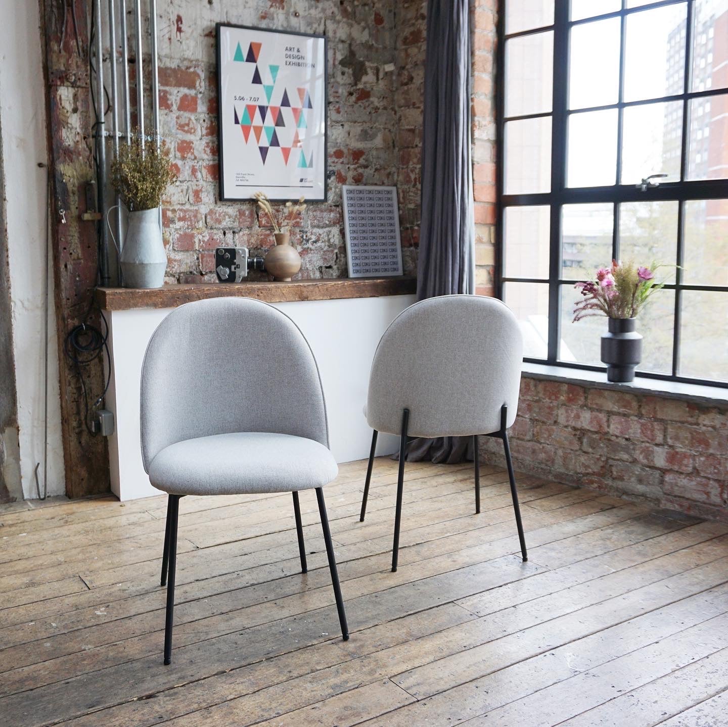 Anastasia Dining Chairs in Stone (2pk)