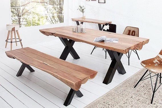 Thor Dining Table and Bench Set (4 Sizes)
