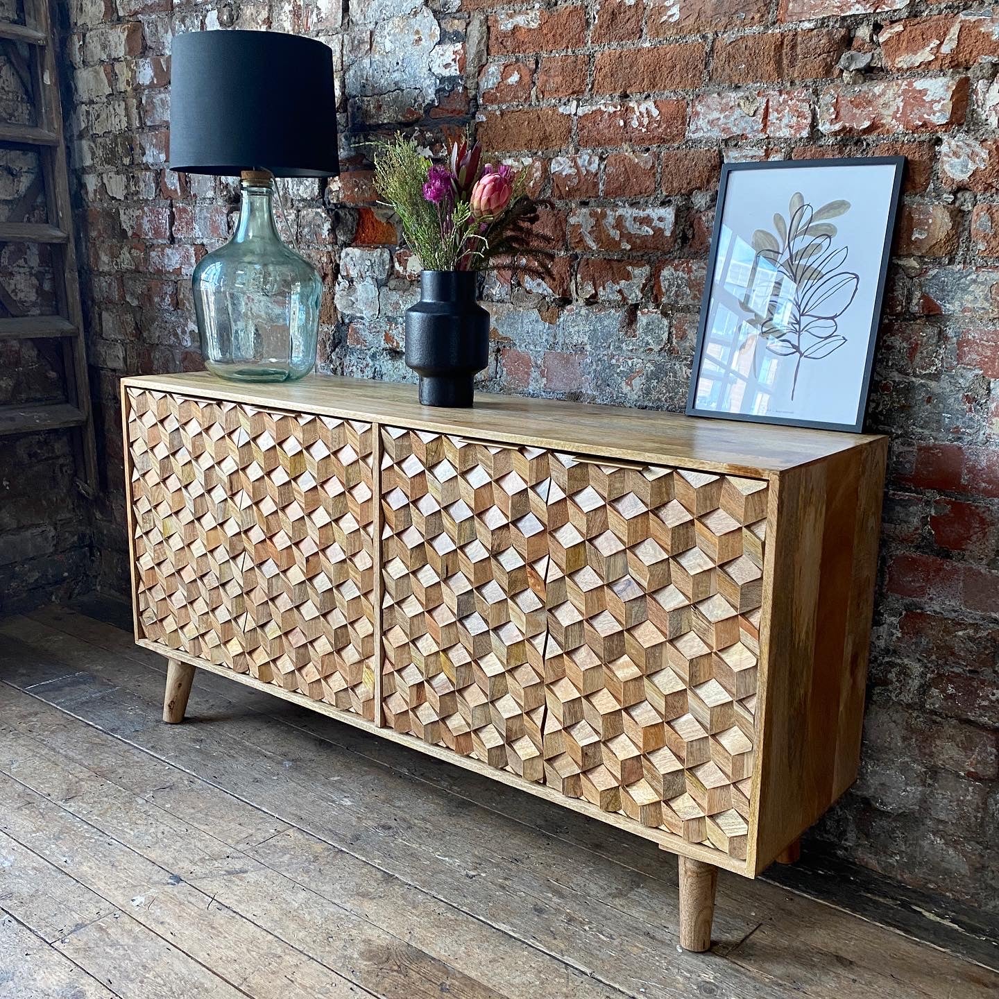 Iona Solid Mango Wood Large Sideboard