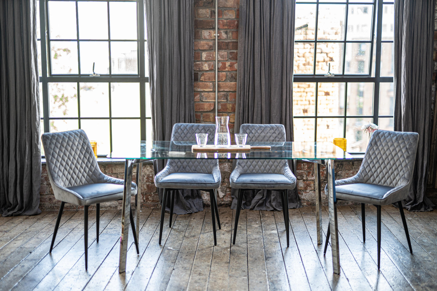 Ava Dining Chairs in Grey (2pk)