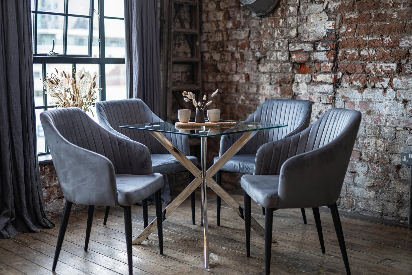 Aria Dining Chairs in Grey (2pk)