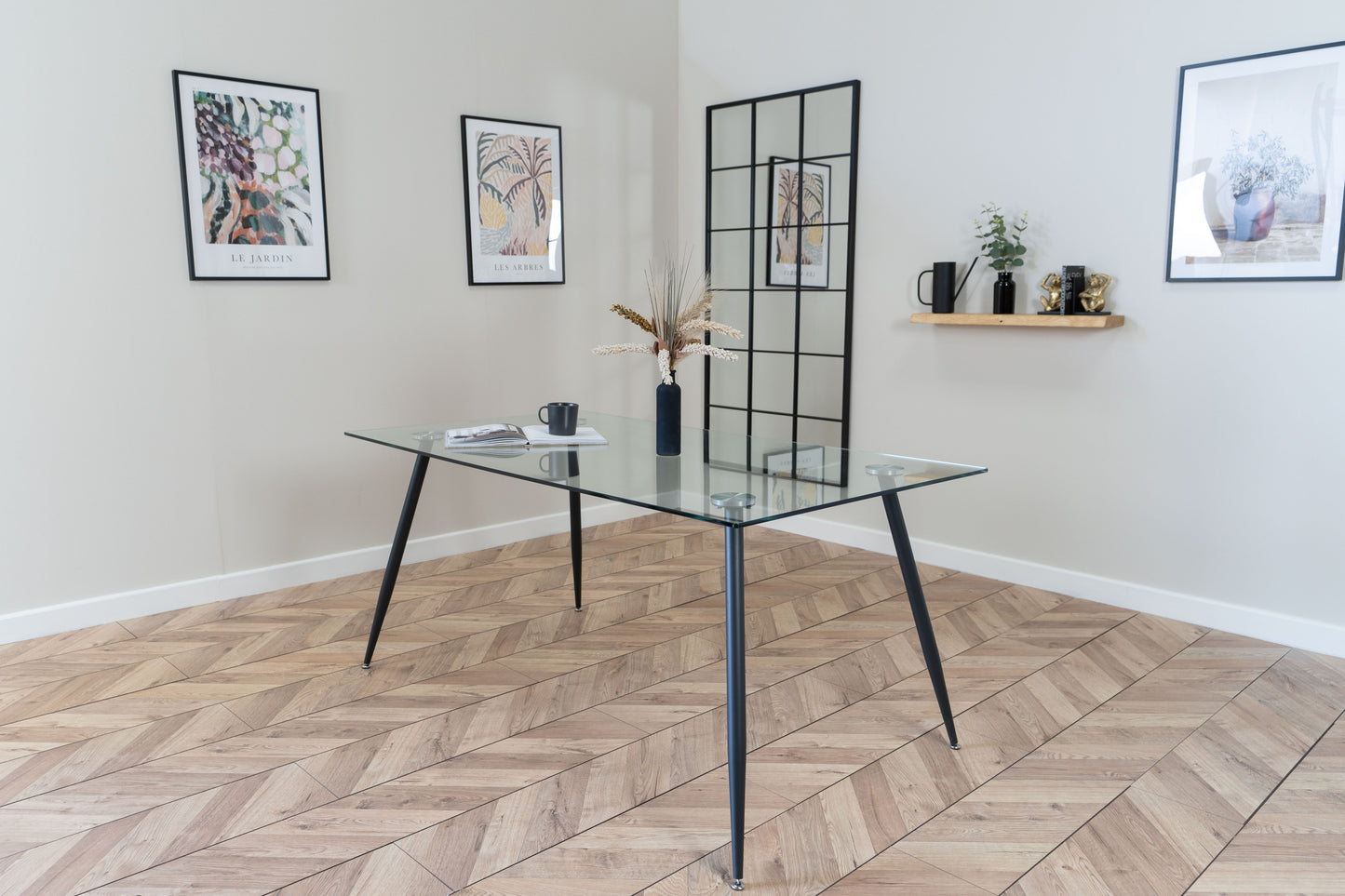 Isla Dining Set with 4 or 6 Portia Dining Chairs in Black