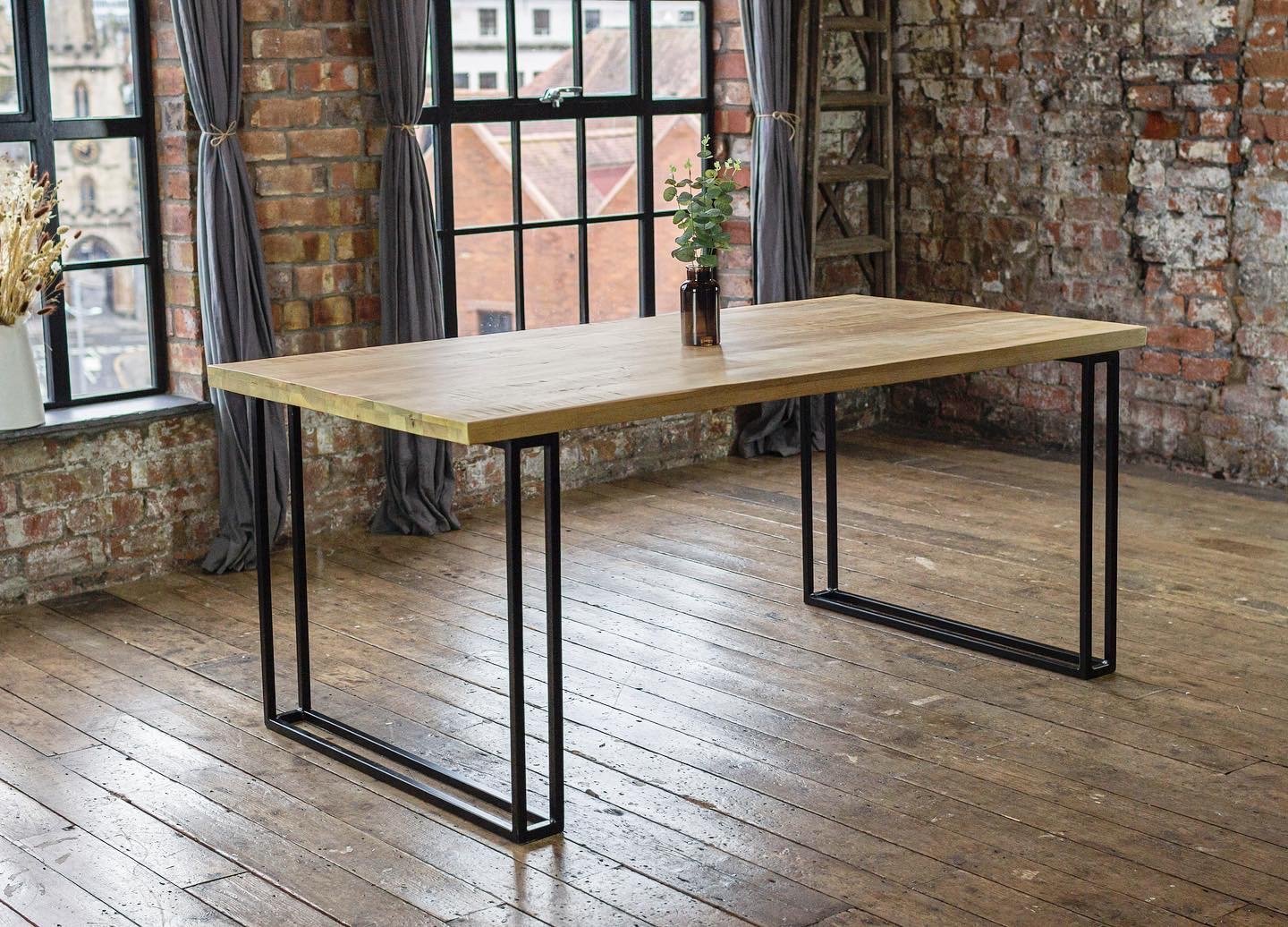Nara Solid Mango Wood Dining Table with 4 or 6 Ava Dining Chairs in Grey