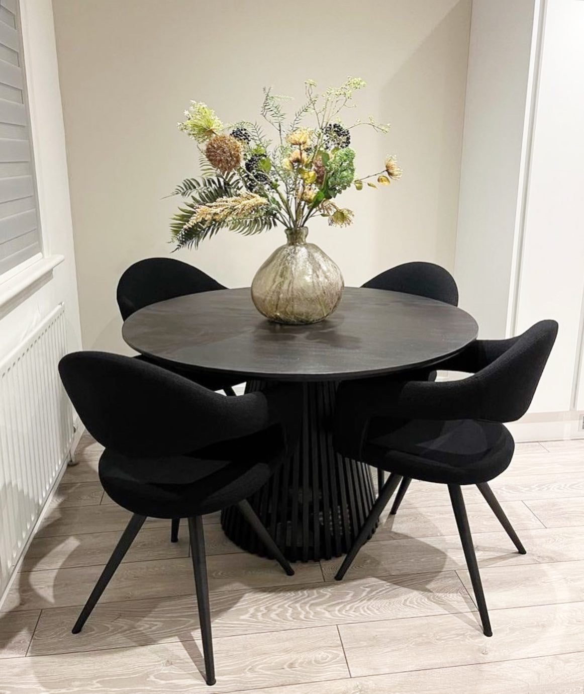 Remi Round Solid Mango Wood Dining Table Black (4 Sizes)