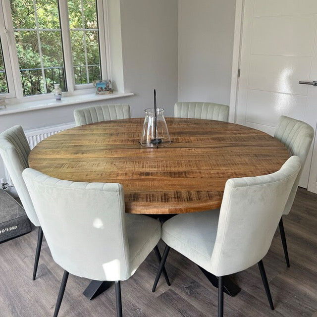 Sara Solid Mango Wood Dining Table Walnut (4 Sizes)
