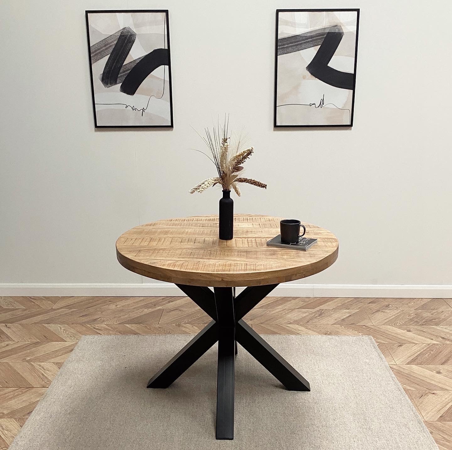 Sara Solid Mango Wood Dining Table with Walnut Wash (4 Sizes)