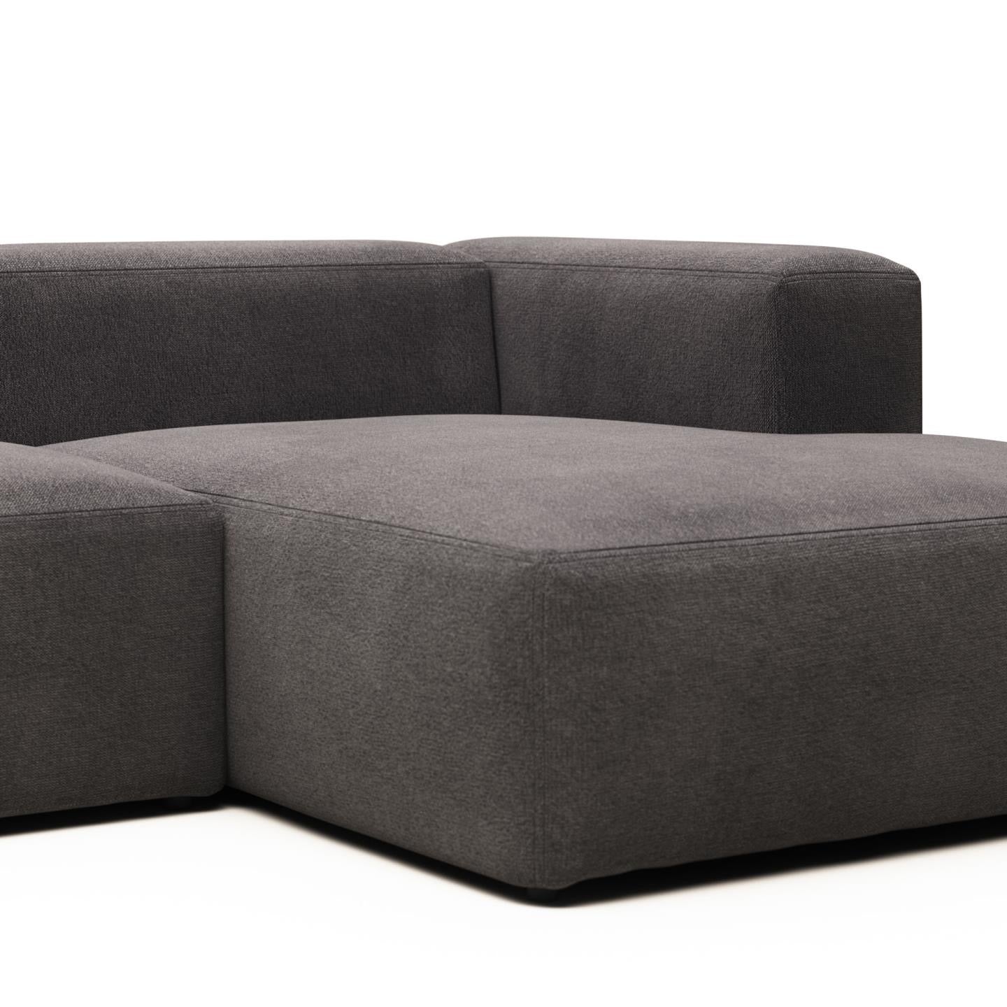 Lund 4 Seater Sofa with Right Side Chaise - Grey