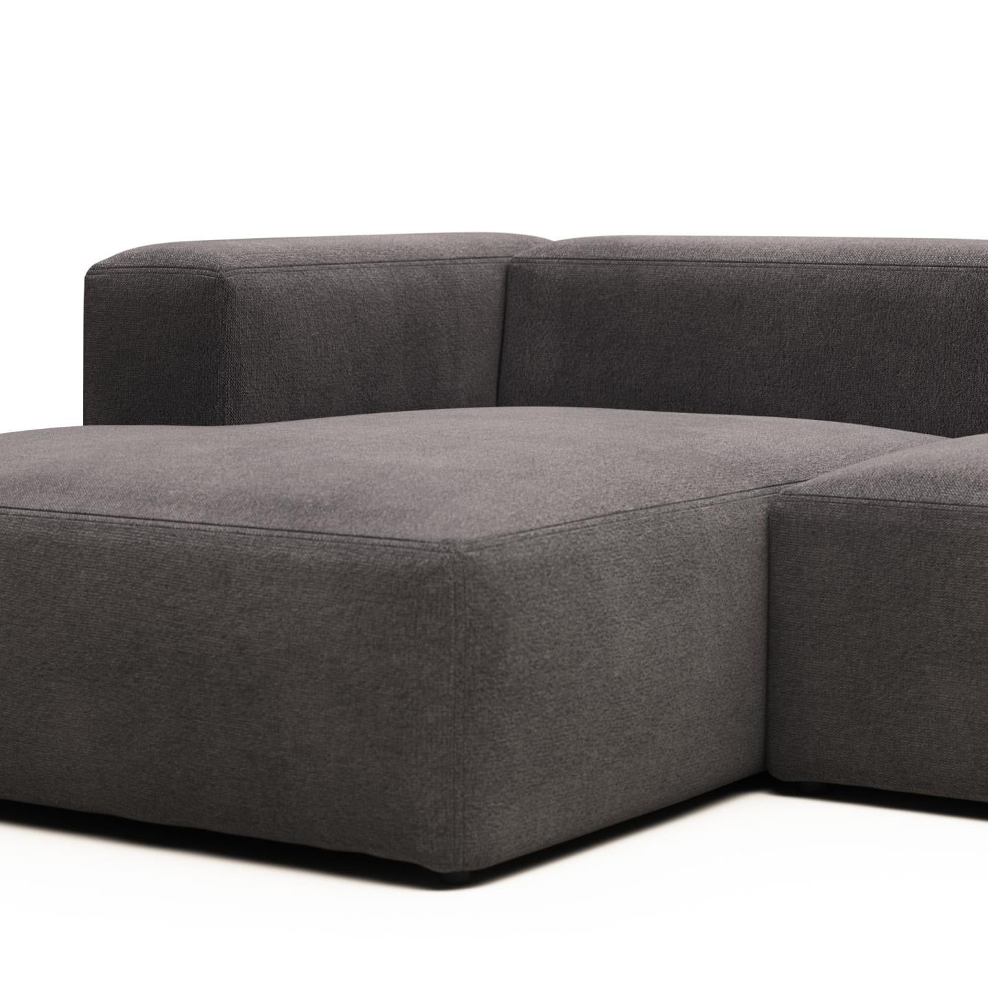 Lund 3 Seater Sofa with Left Side Chaise - Grey
