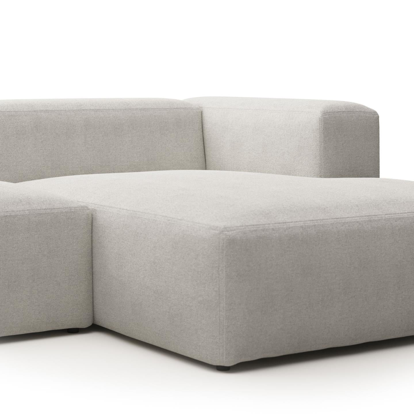 Lund 2 Seater Sofa with Right Side Chaise - White Fleece