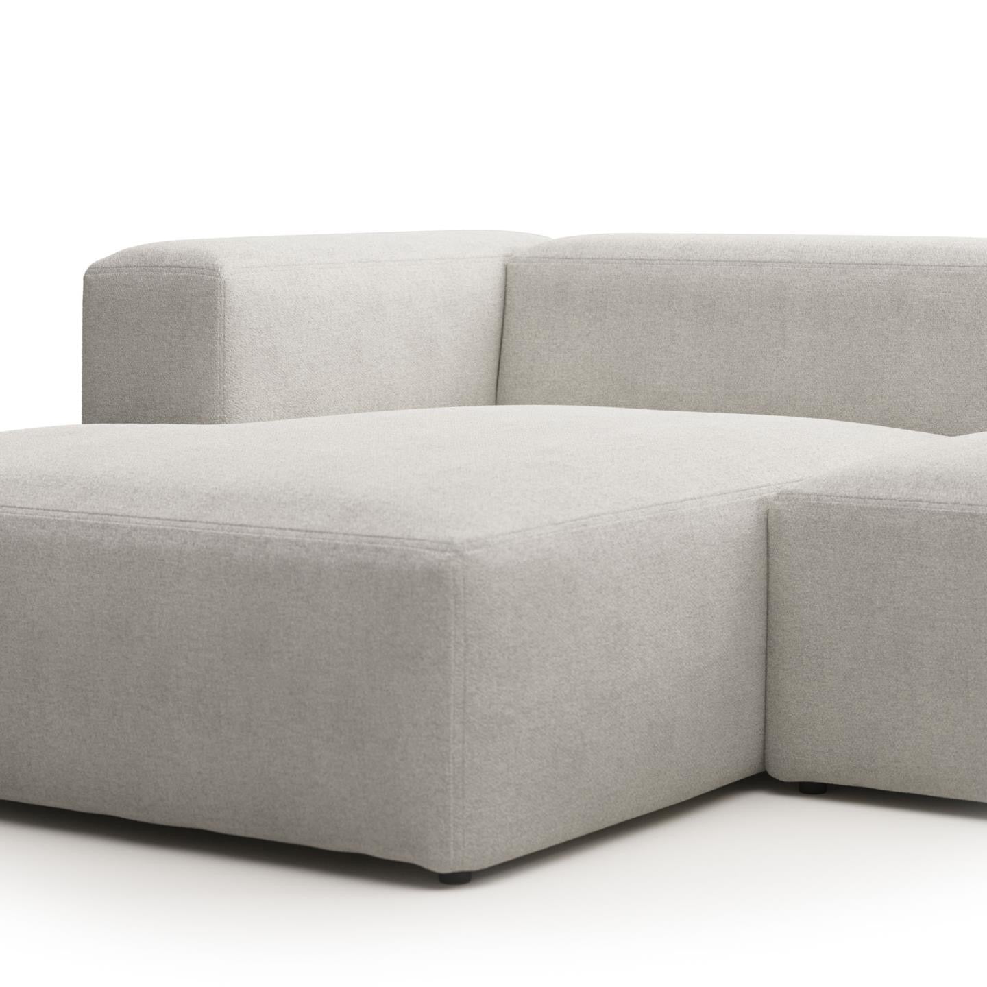 Lund 2 Seater Sofa with Left Side Chaise - White Fleece