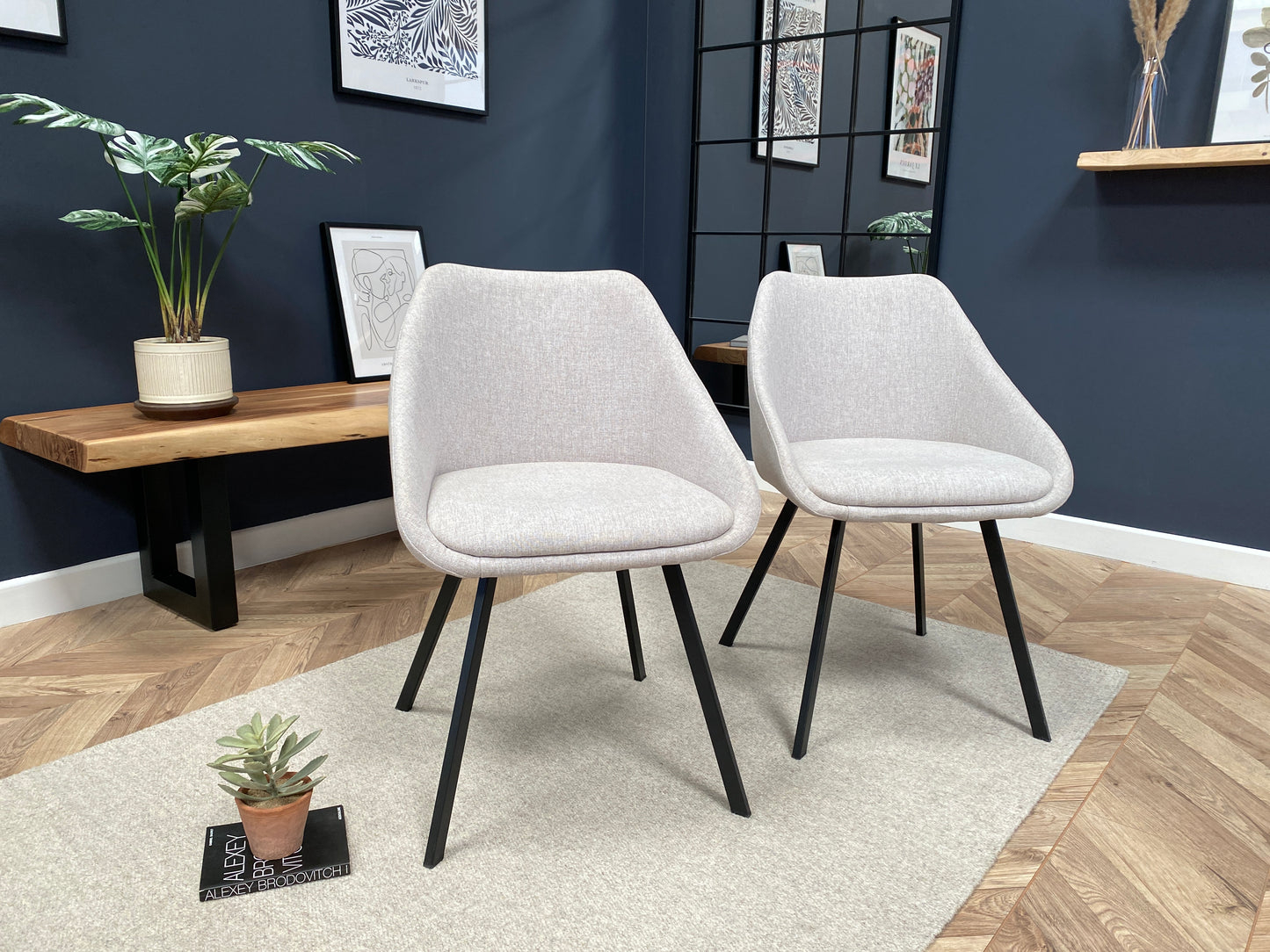 Julia Dining Chairs in Stone (2pk)