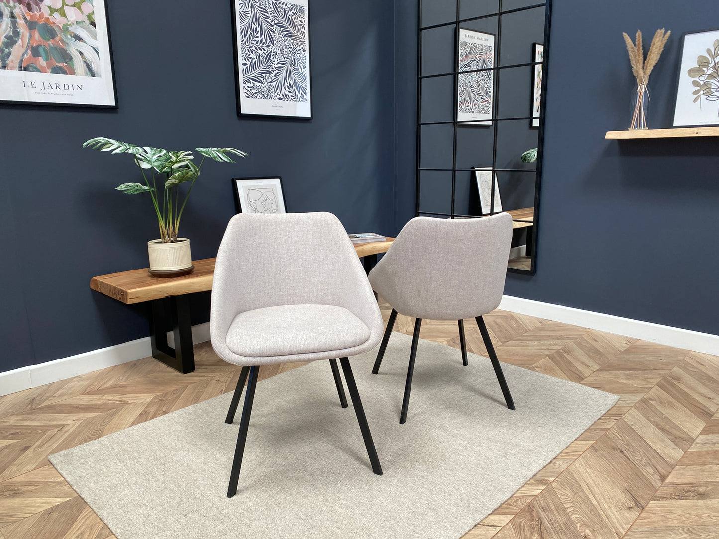 Julia Dining Chairs in Stone (2pk)