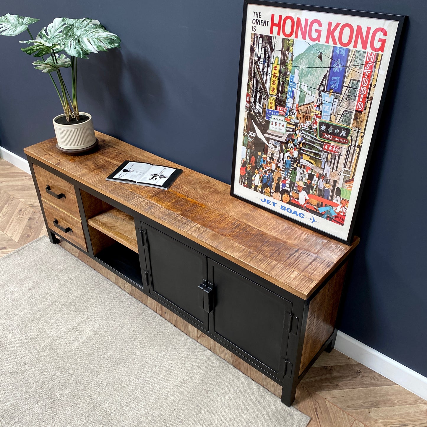 Sara Large Industrial Style TV Unit