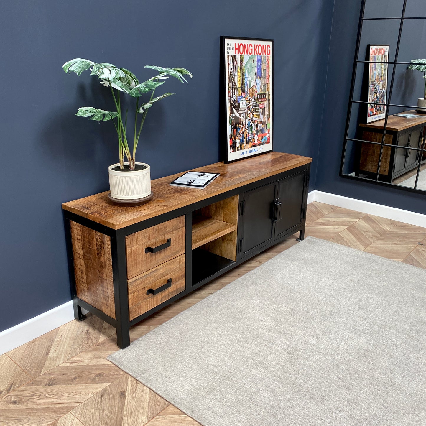 Sara Large Industrial Style TV Unit