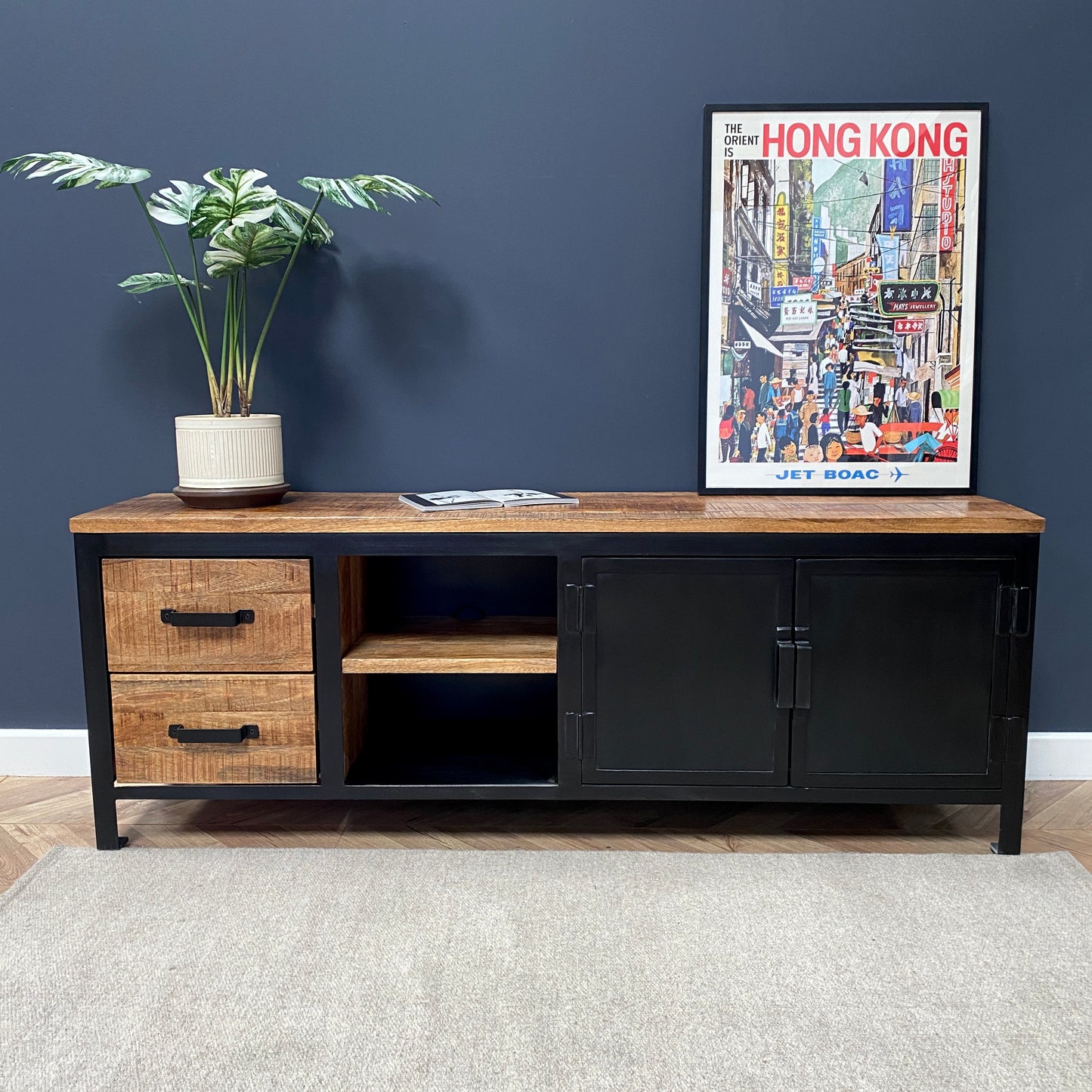 Sara Large Industrial Style TV Unit