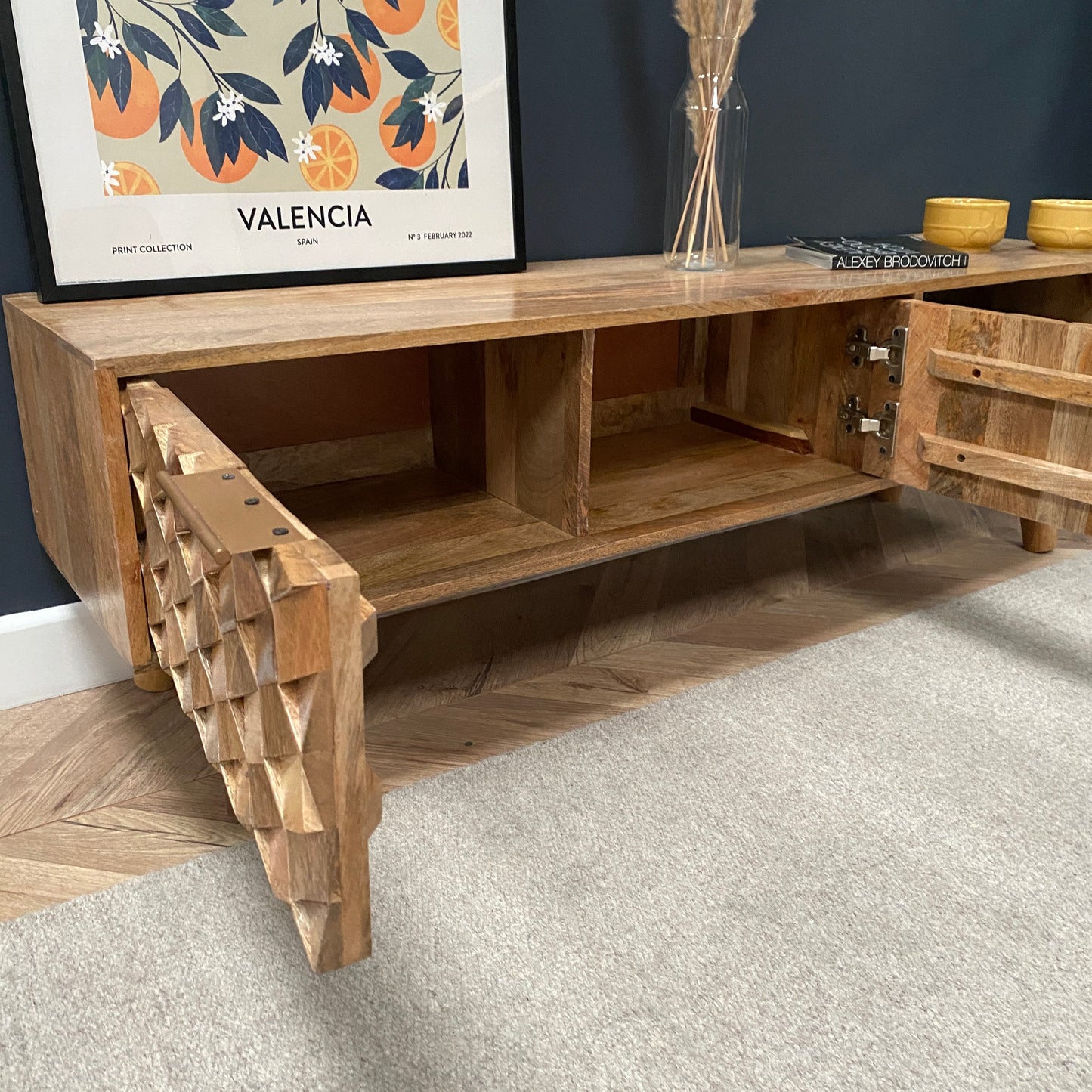 Iona Solid Mango Wood Large TV Unit