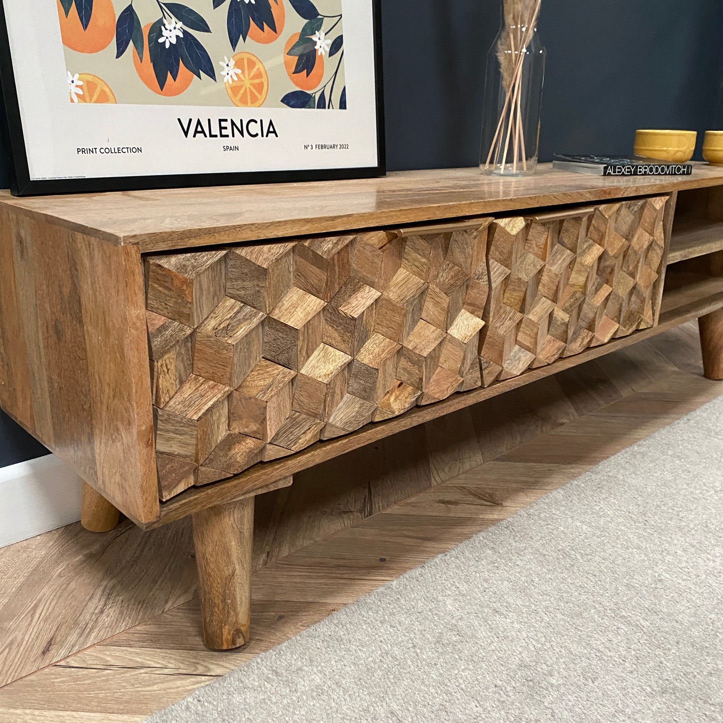 Iona Solid Mango Wood Large TV Unit