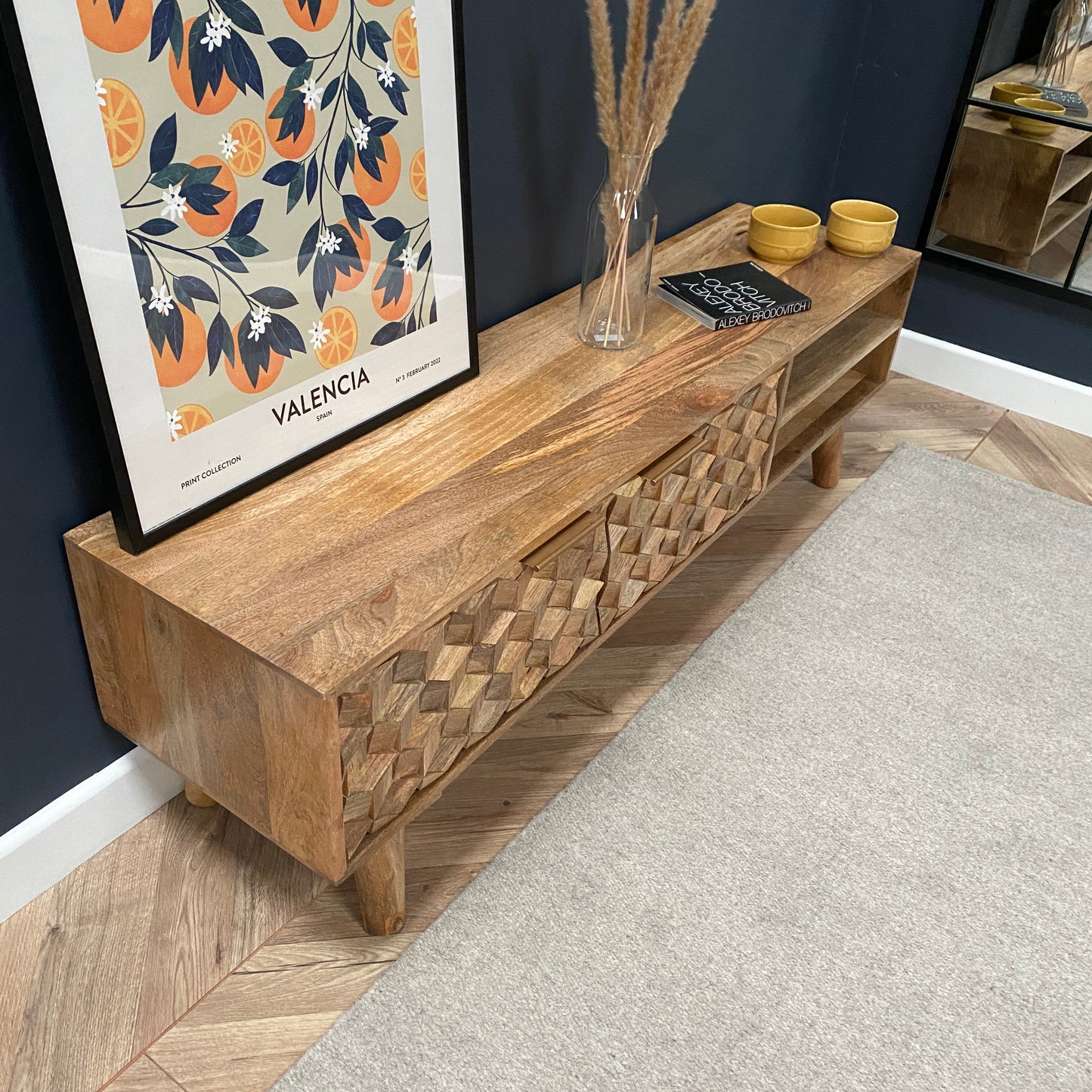 Iona Solid Mango Wood Large TV Unit