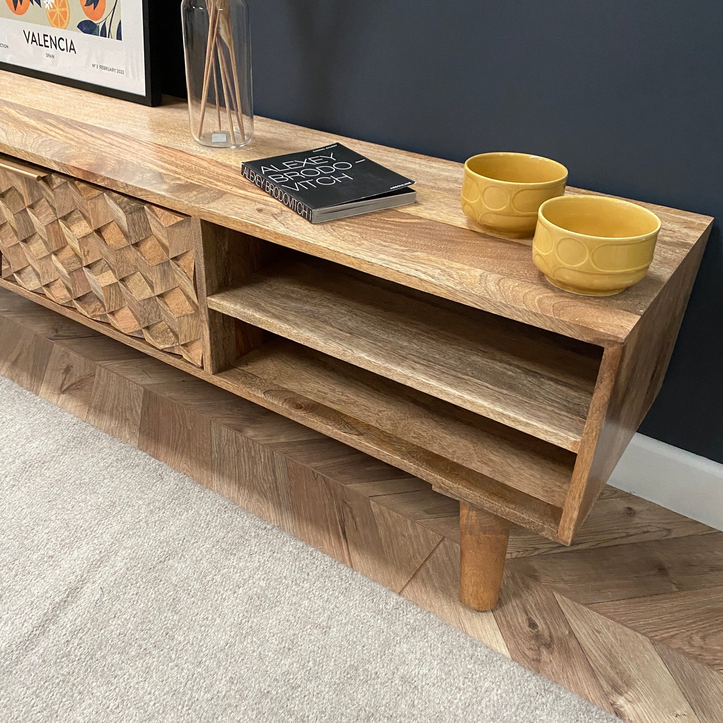 Iona Solid Mango Wood Large TV Unit