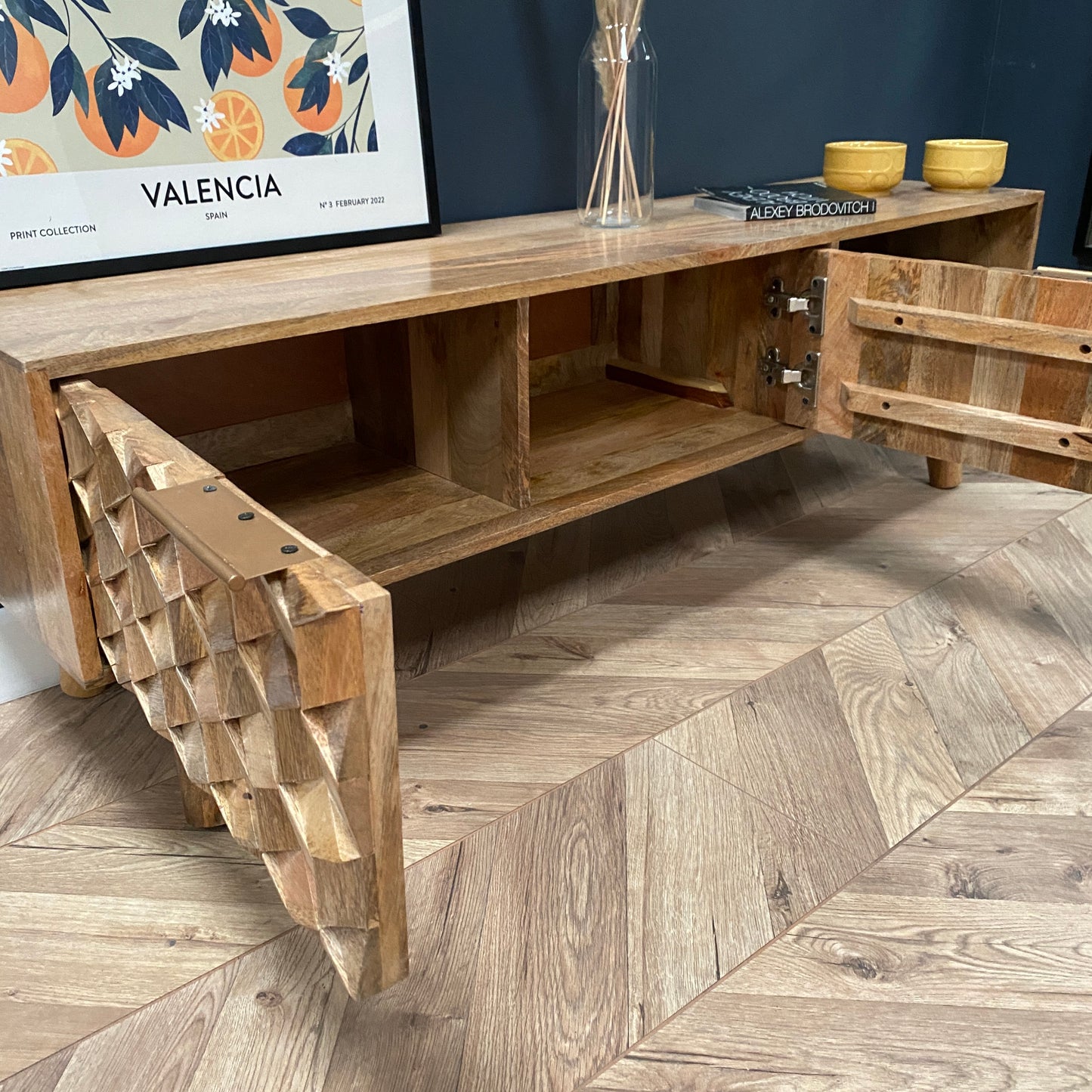 Iona Solid Mango Wood Large TV Unit