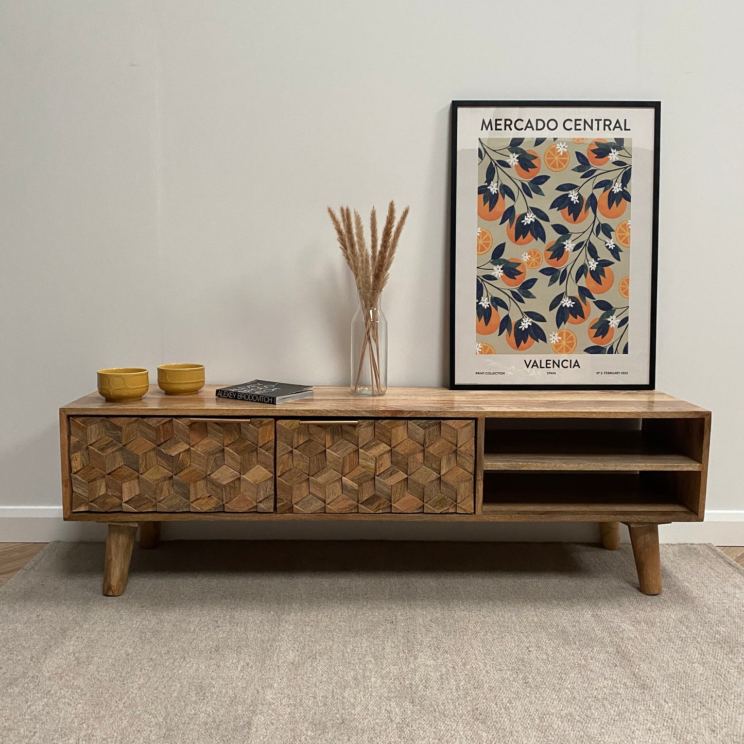 Iona Solid Mango Wood Large TV Unit