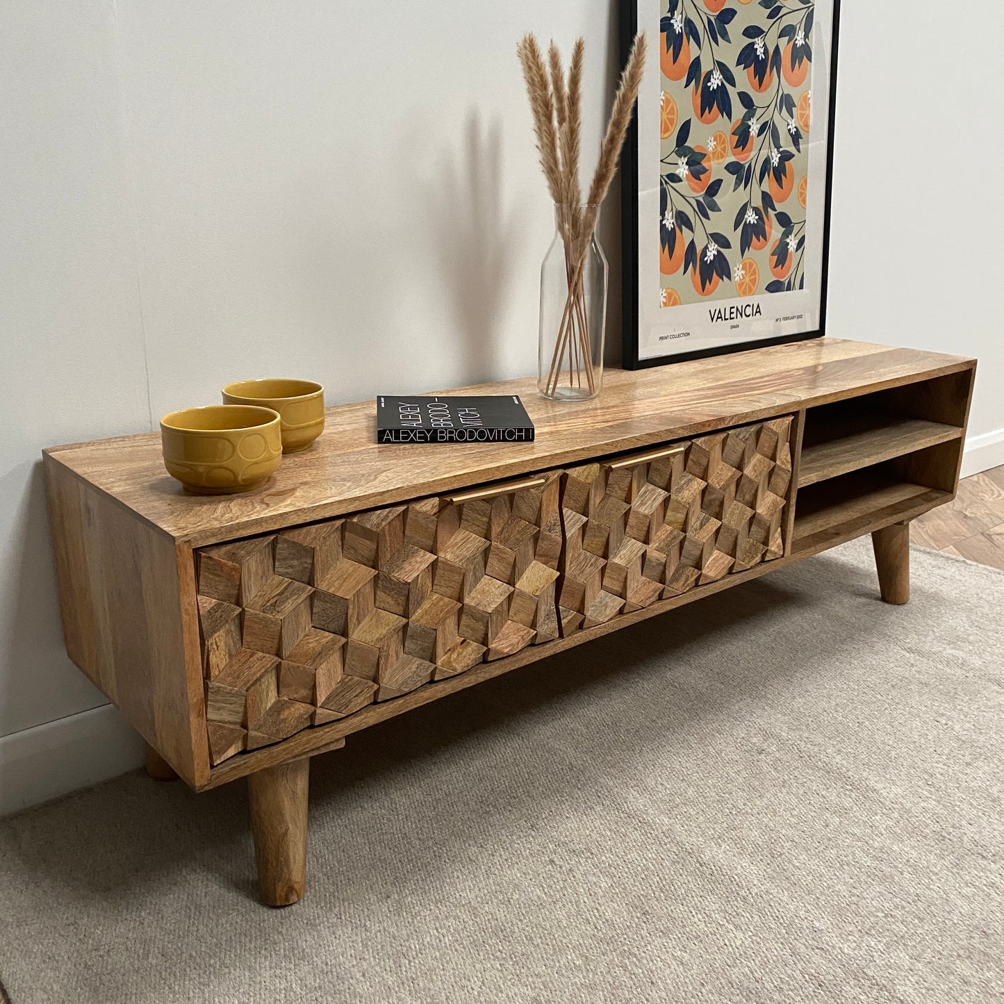 Iona Solid Mango Wood Large TV Unit