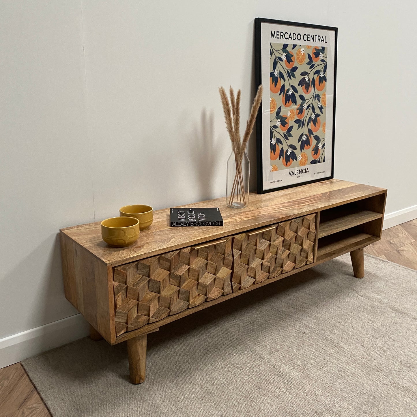 Iona Solid Mango Wood Large TV Unit