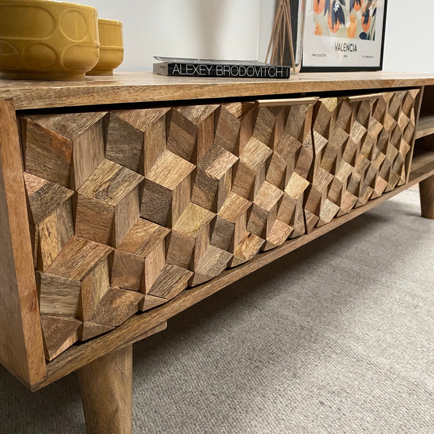 Iona Solid Mango Wood Large TV Unit