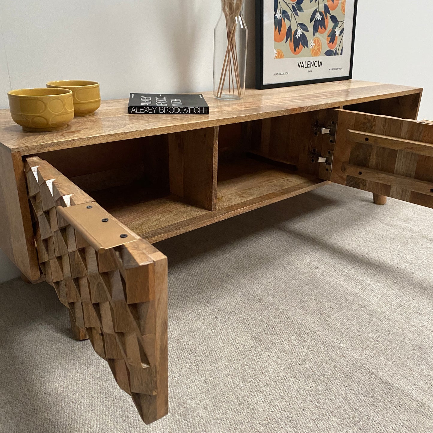 Iona Solid Mango Wood Large TV Unit