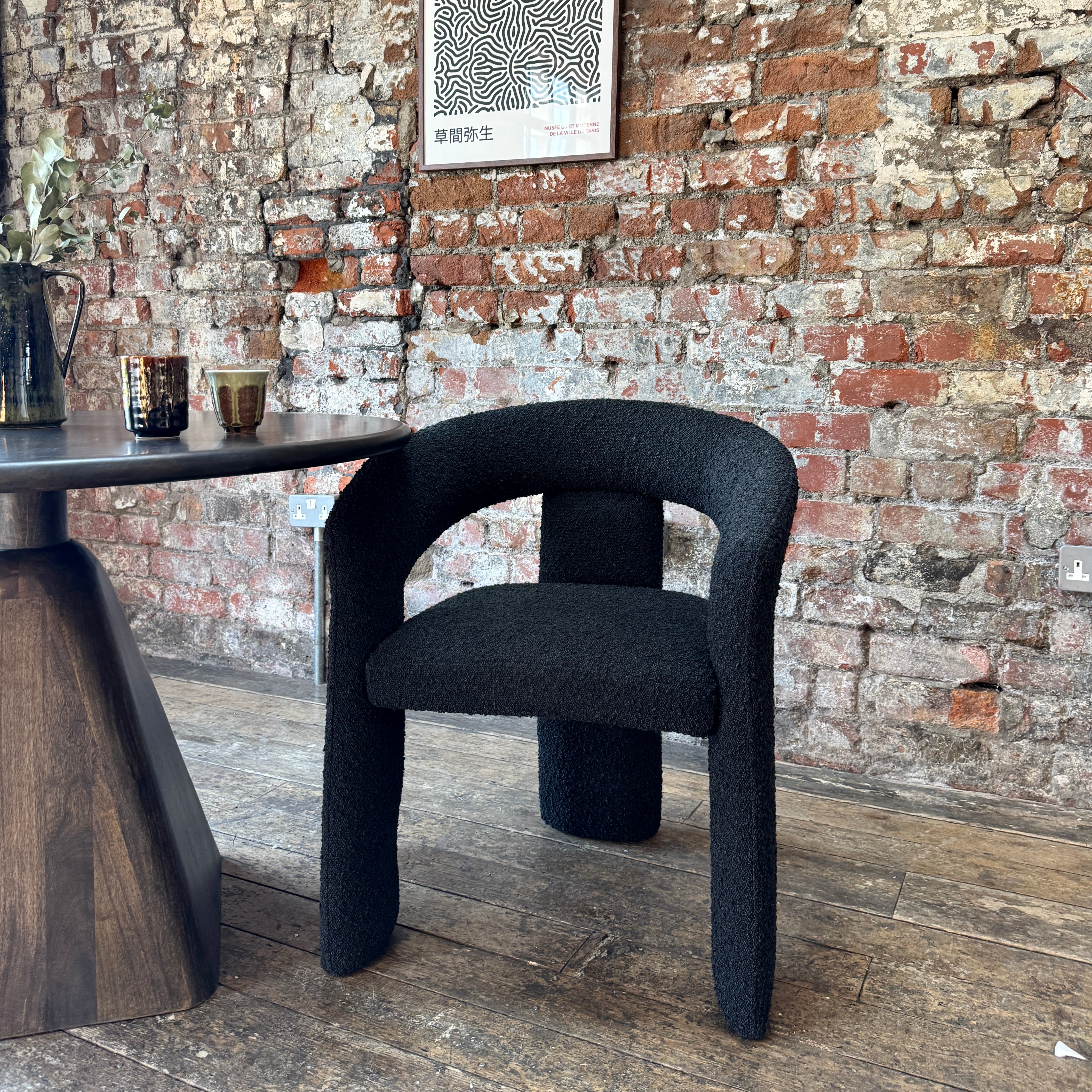 Eva Dining Chairs in Black Boucle (2pk)