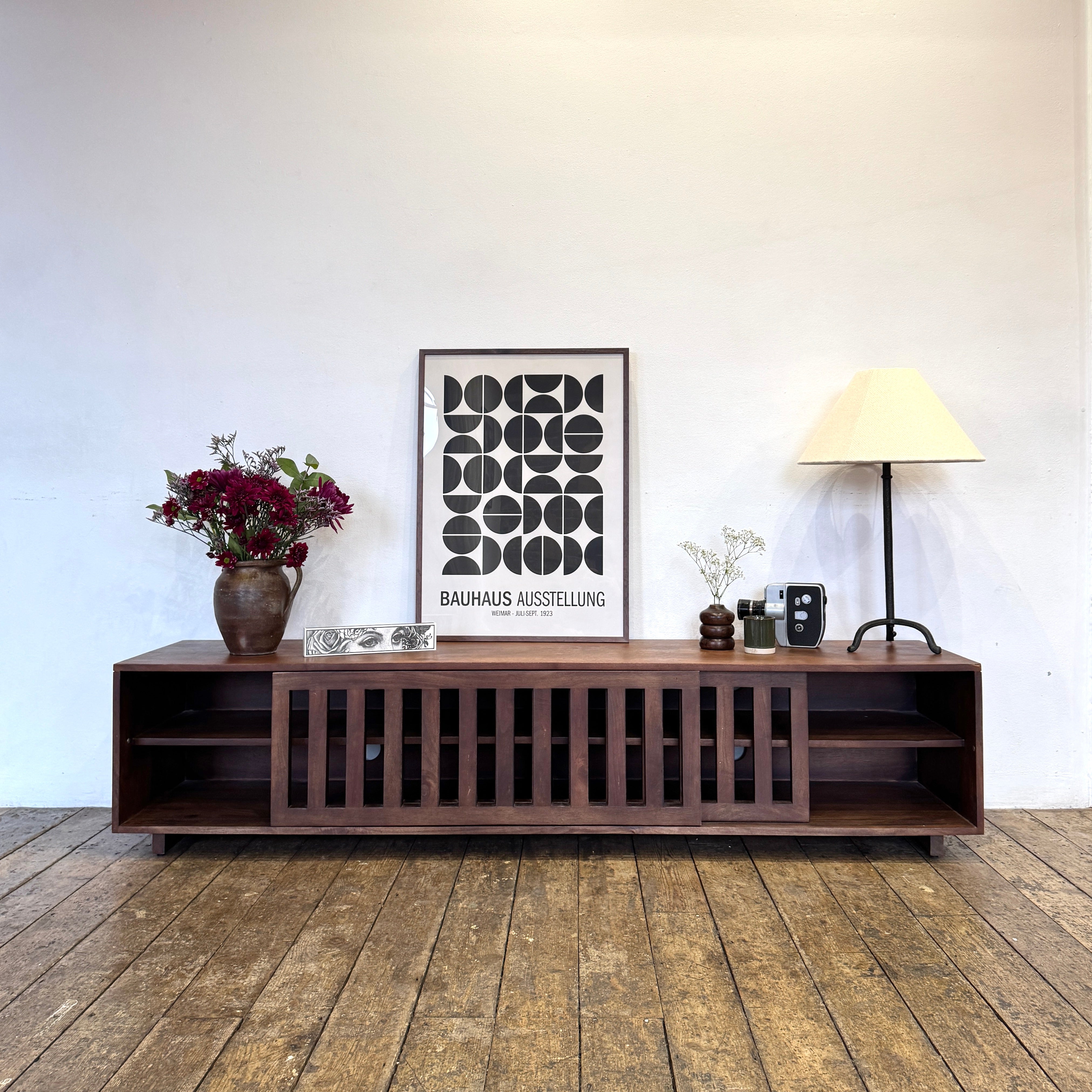 Caleb Solid Mango Wood TV Stand in Dark Brown (4 Sizes)