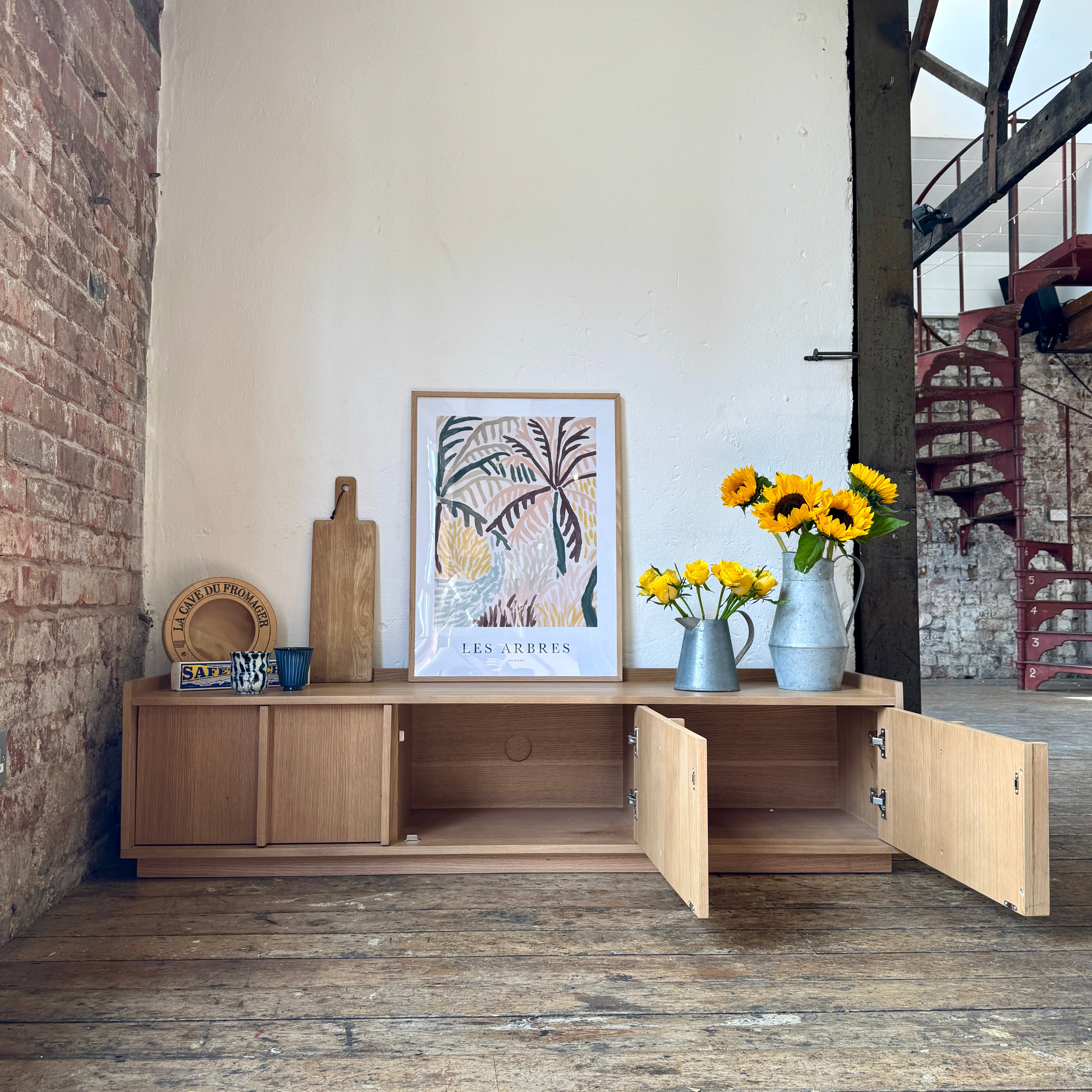 Kyoto Medium 3 Door TV Stand in Natural Smoked Oak (160cm)