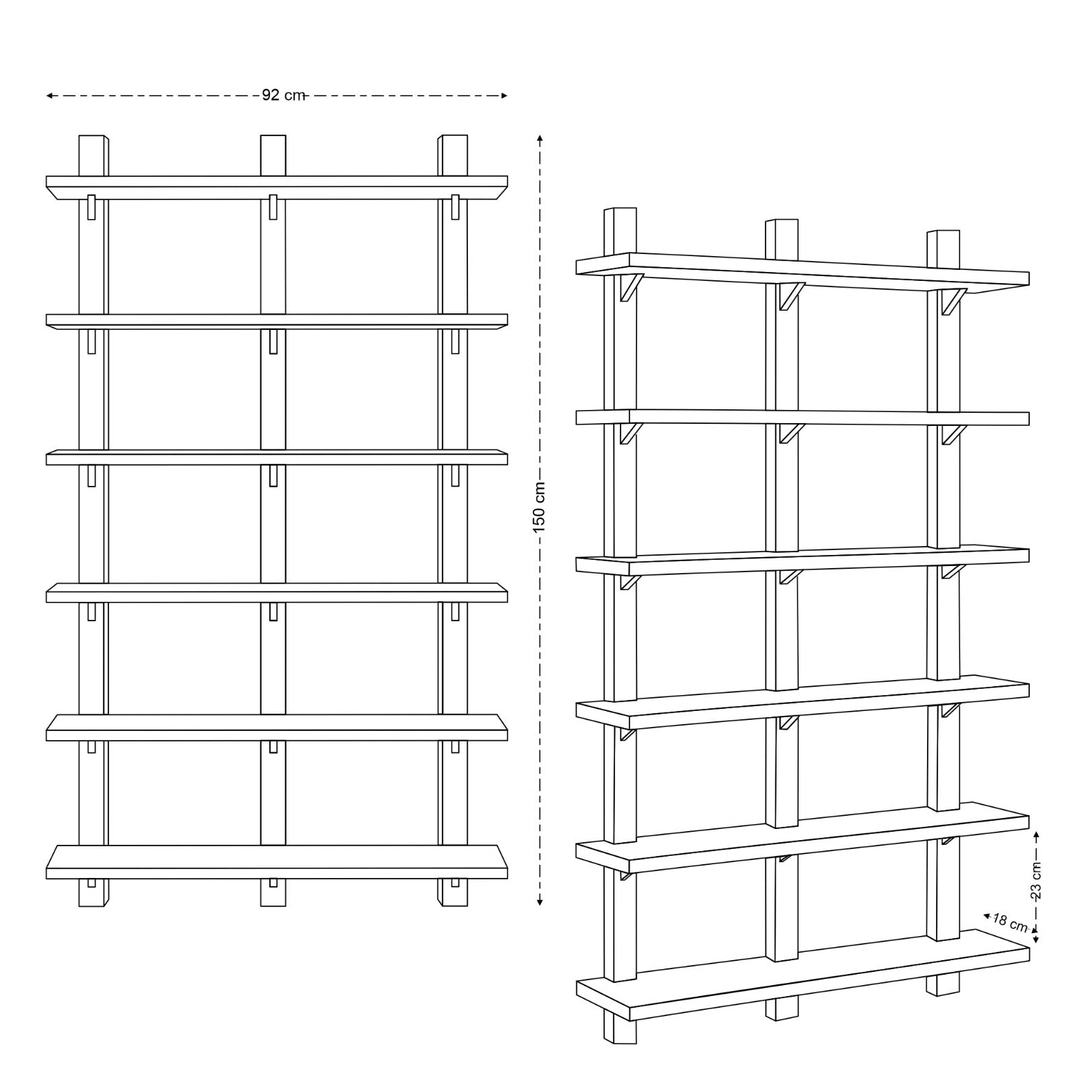 Sendai Wall Shelf 3 by 6