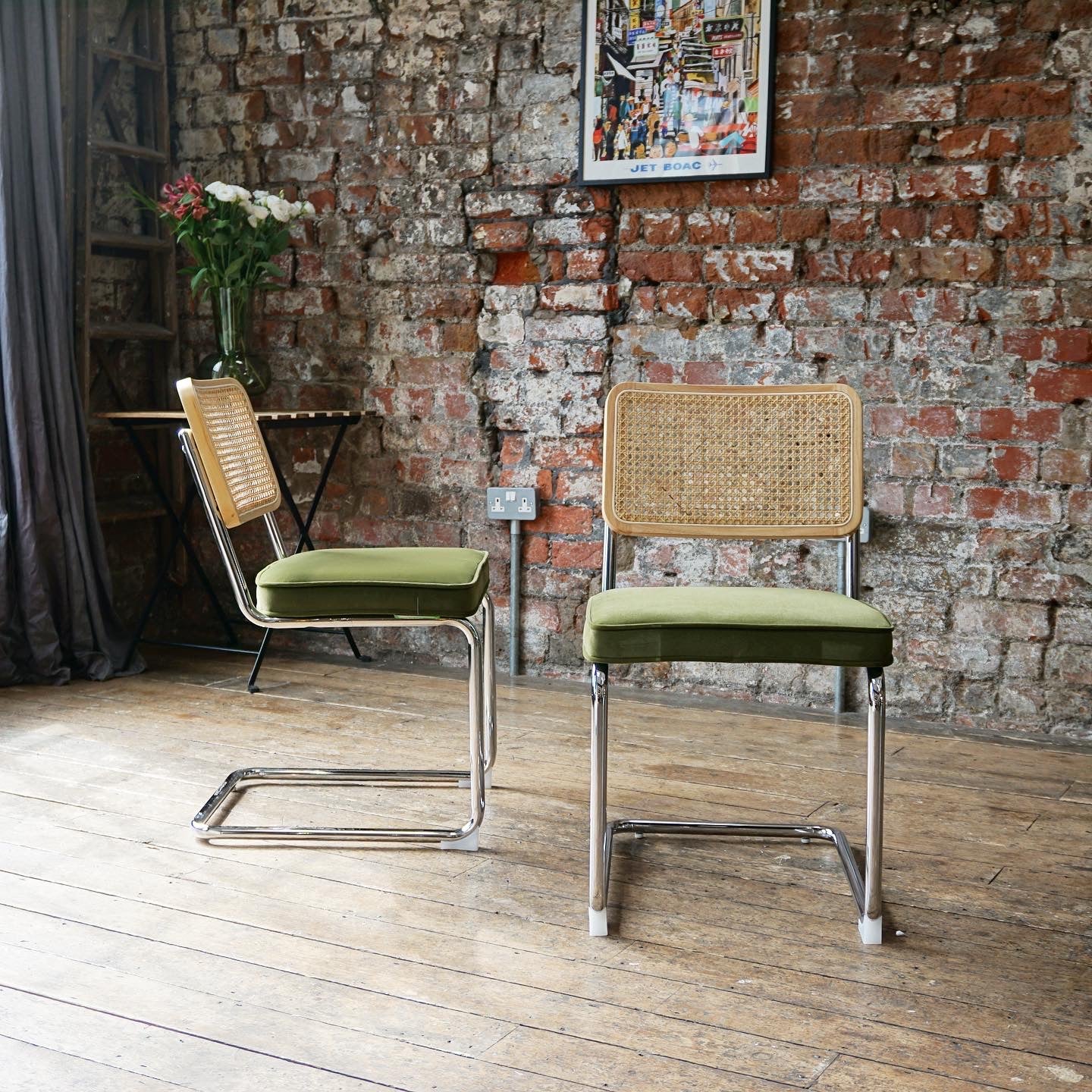 Brooklyn Rattan Chair Olive Green (2pk)