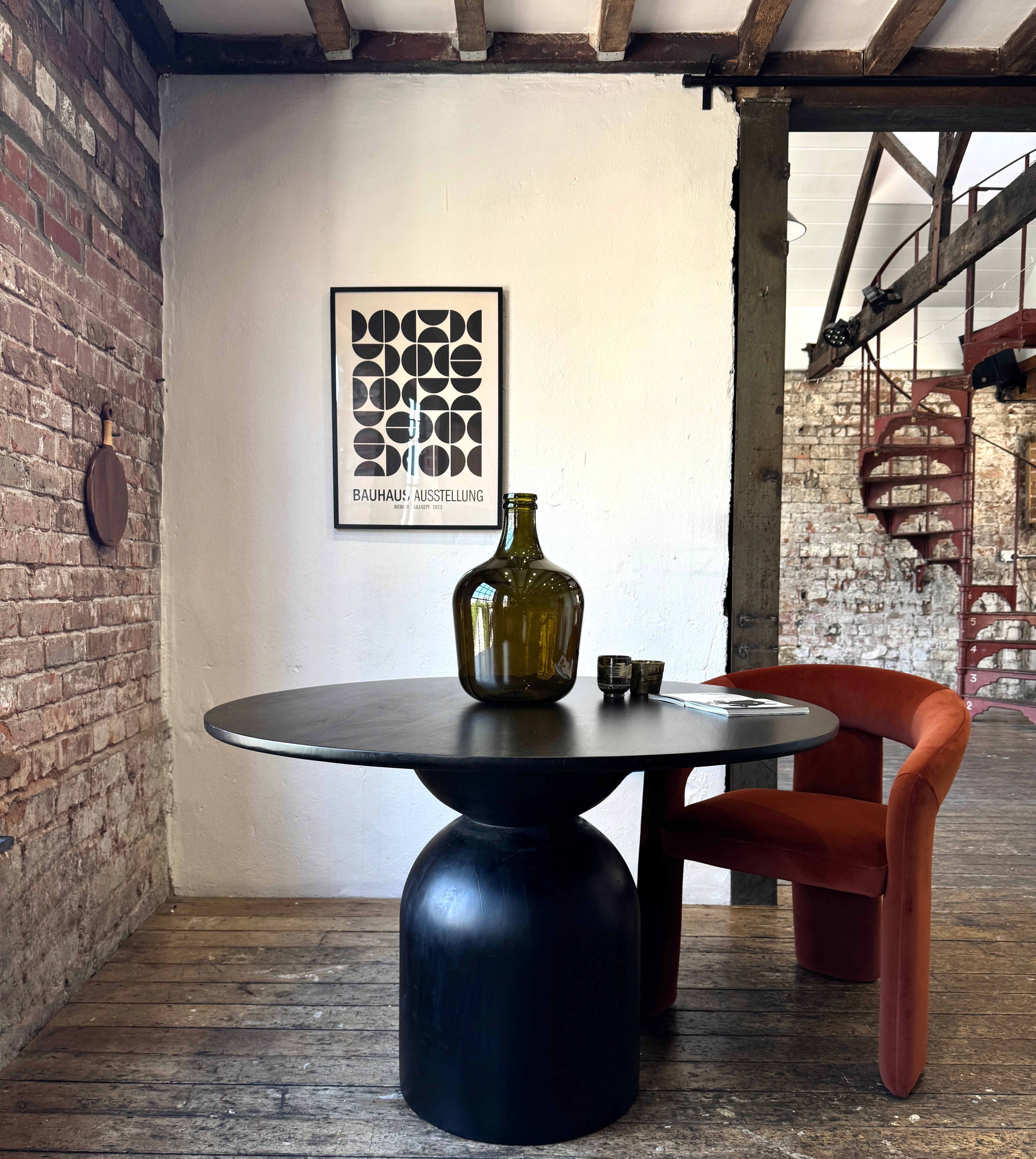 Cora Round Solid Mango Wood Dining Table in Black (2 Sizes)