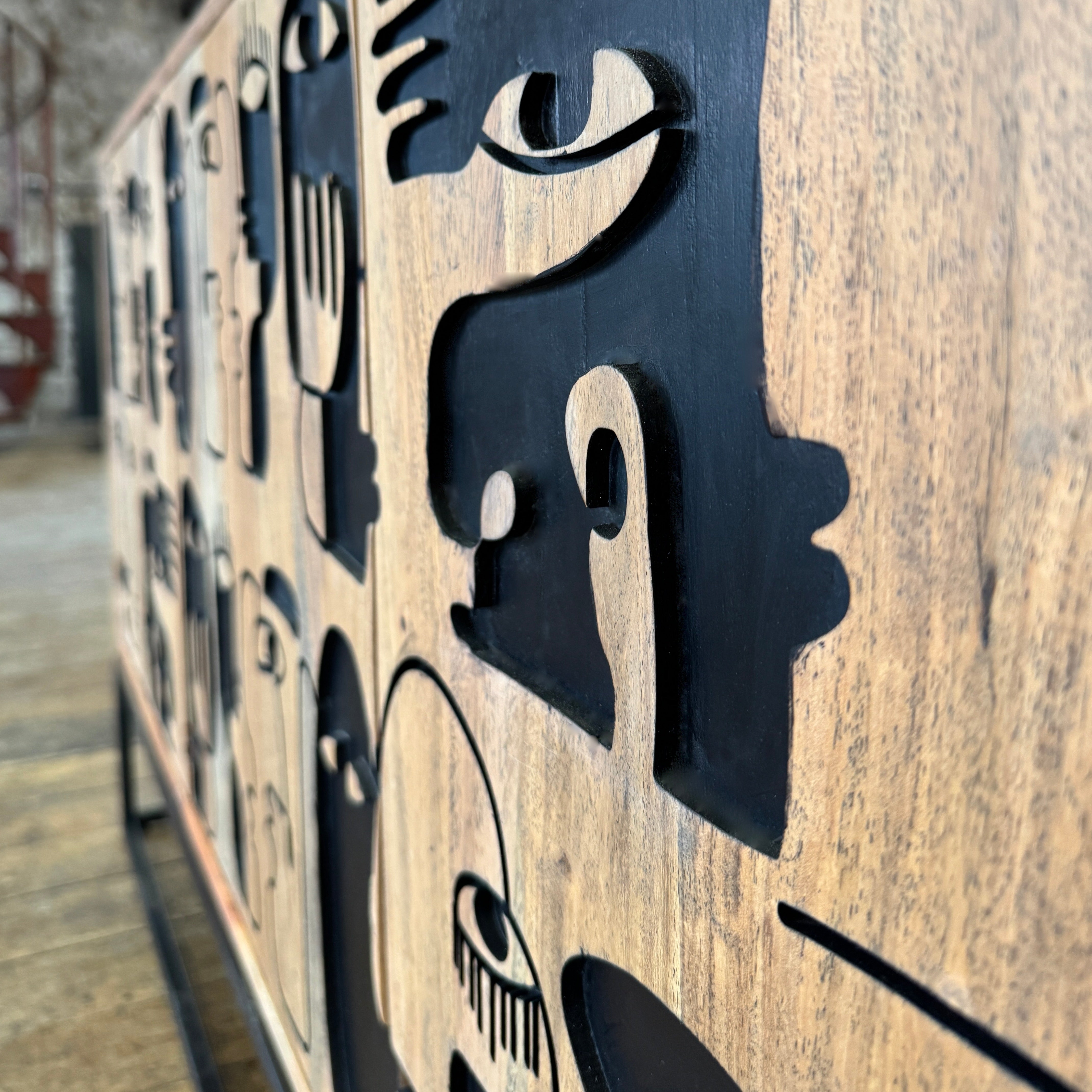 Pablo Solid Acacia Wood Large 3 Door Sideboard