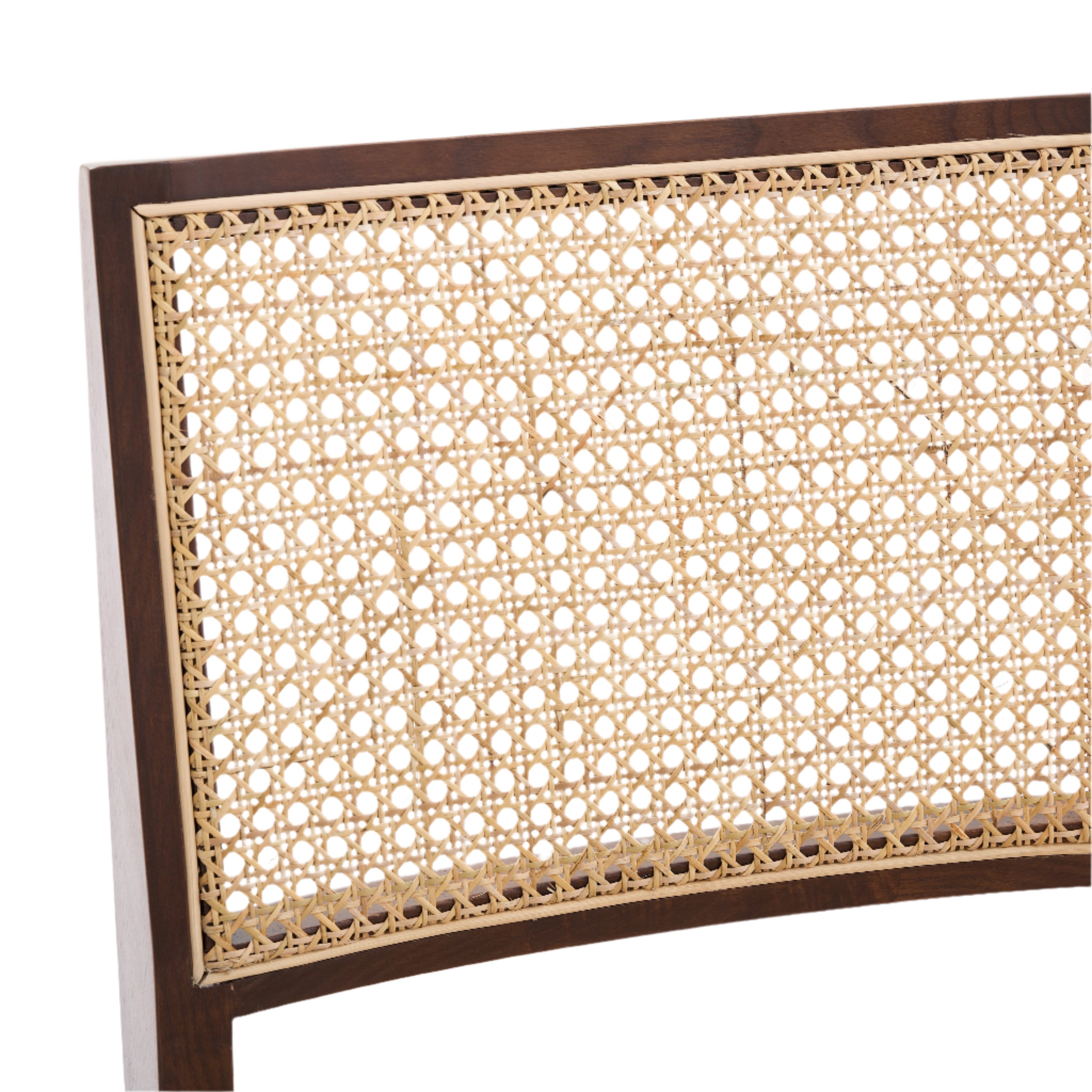 Kiko Solid Ash Wood Dining Chair in Walnut with Natural Rattan (2pk)
