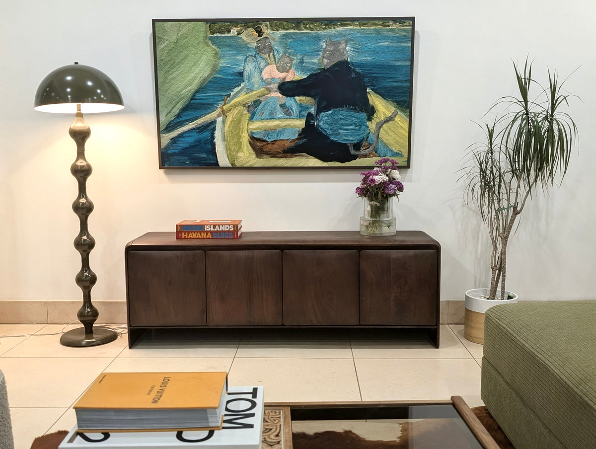 Verona Solid Mango Wood Medium TV Stand in Brown (167cm)