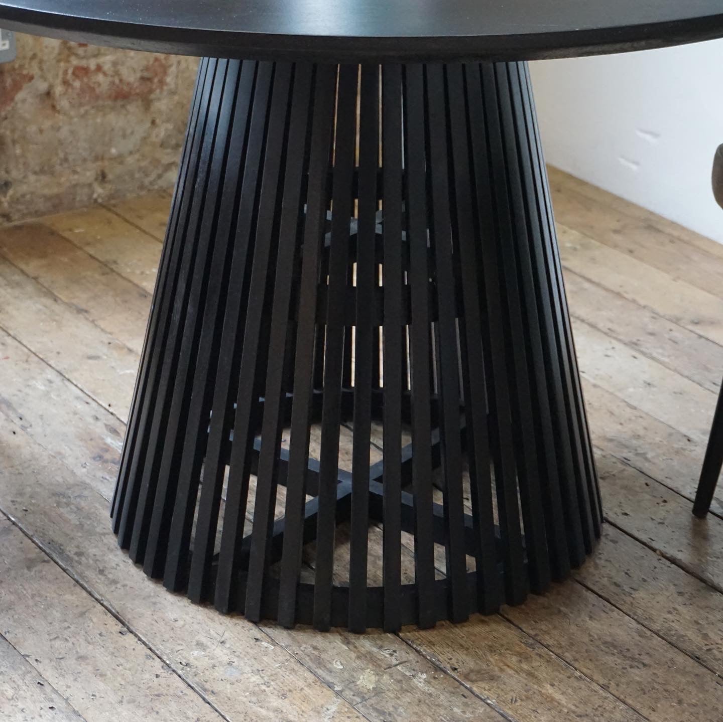 Remi Round Solid Mango Wood Dining Table Black (4 Sizes)