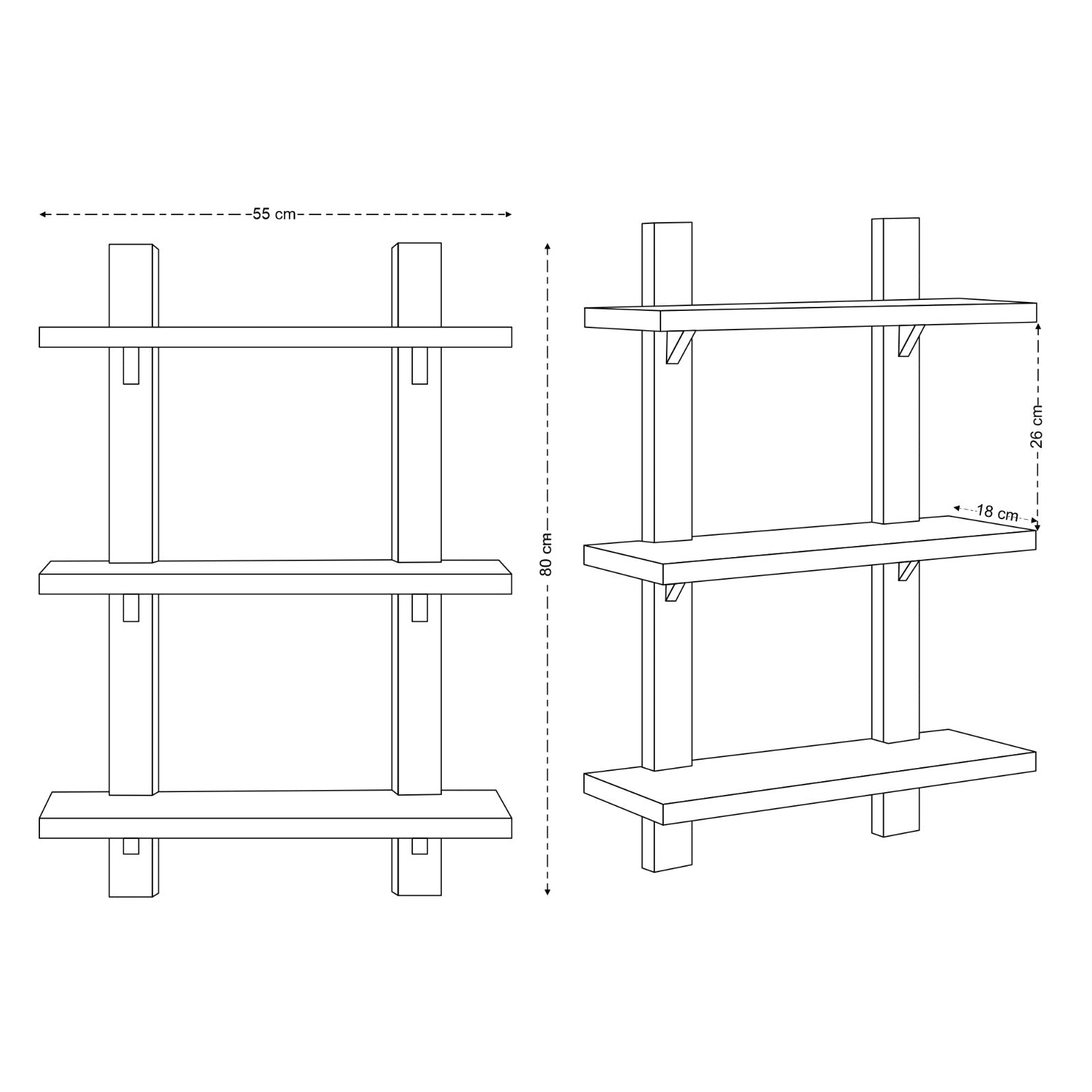 Sendai Wall Shelf 2 by 3