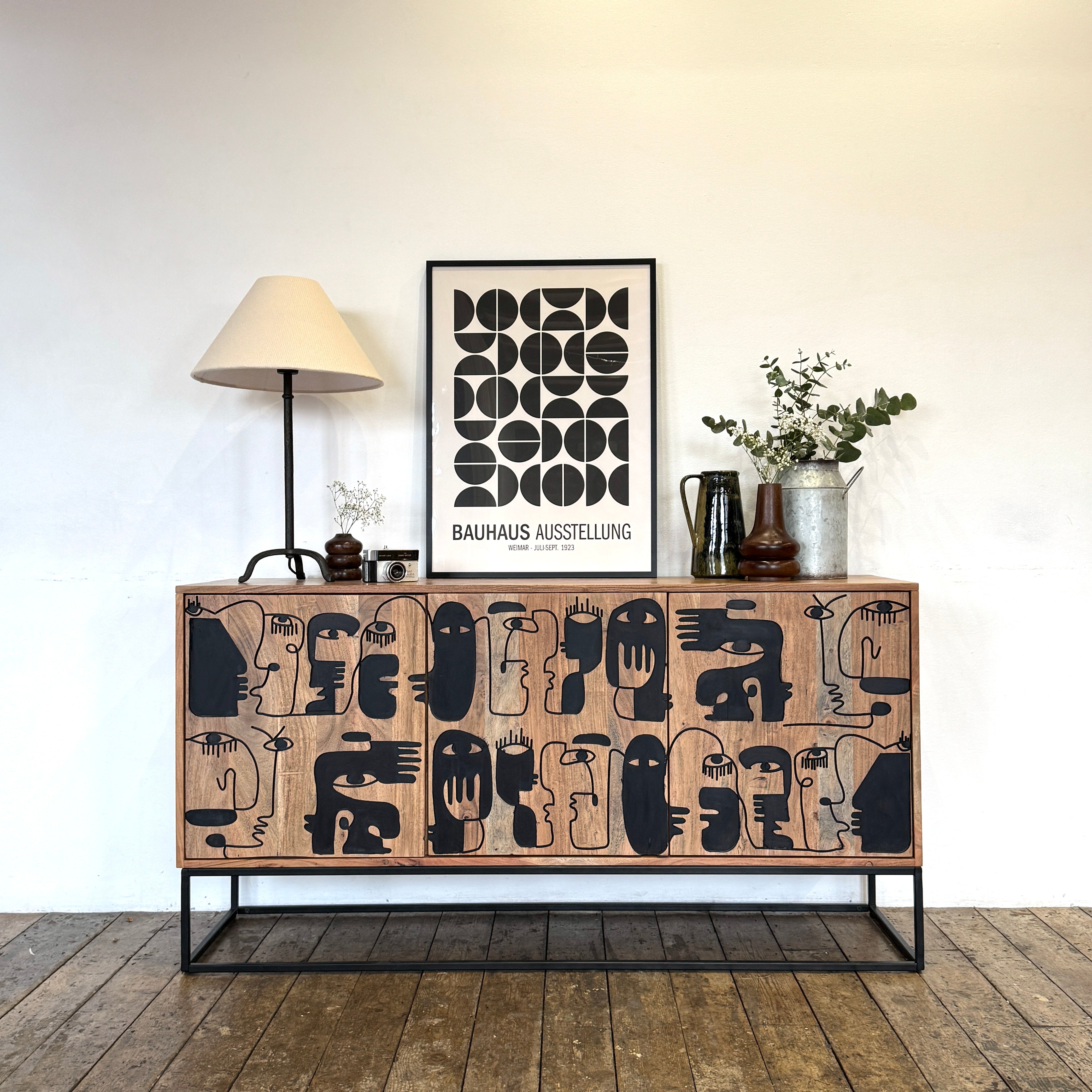 Pablo Solid Acacia Wood Large 3 Door Sideboard