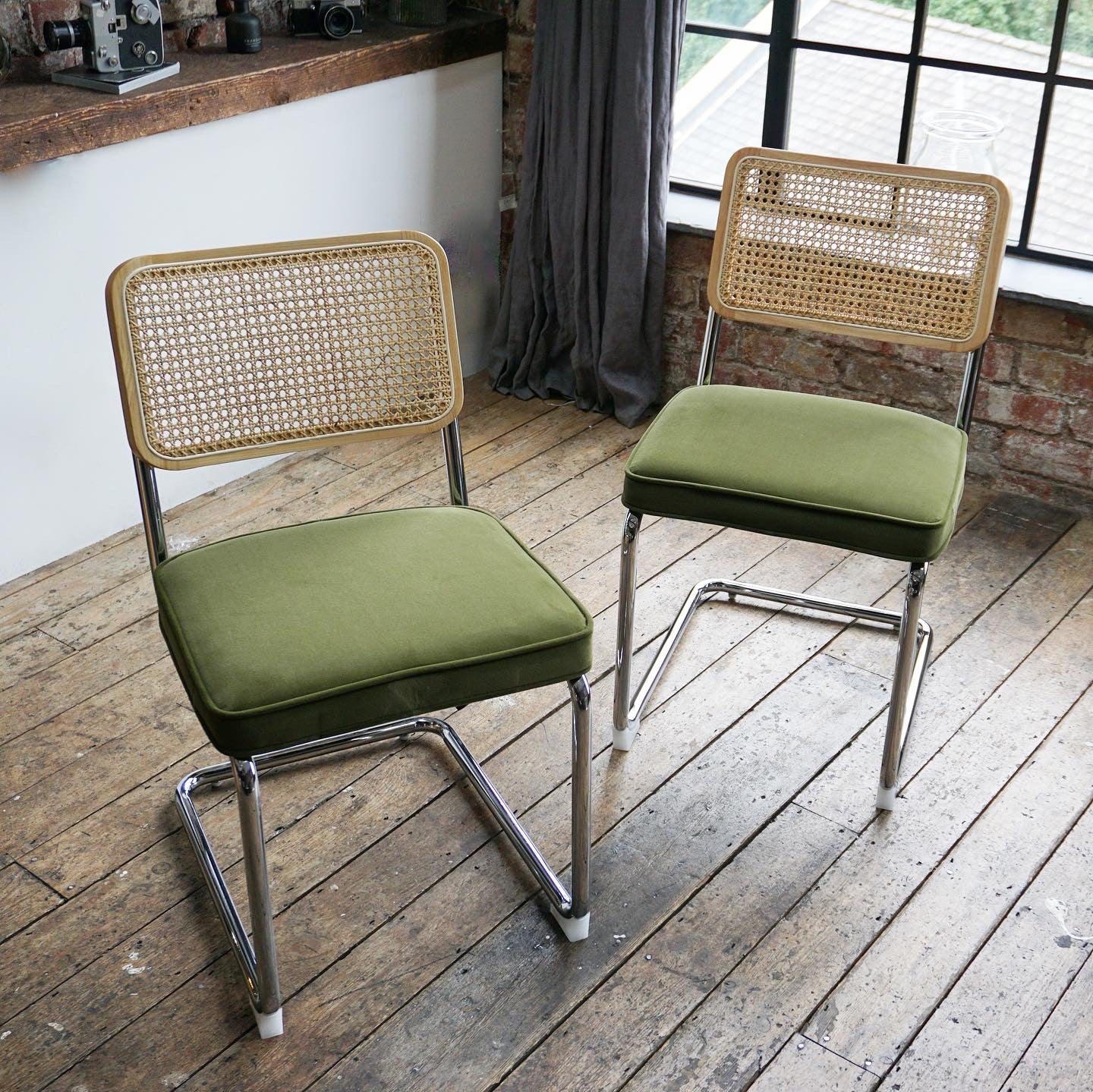 Brooklyn Rattan Chair Olive Green (2pk)
