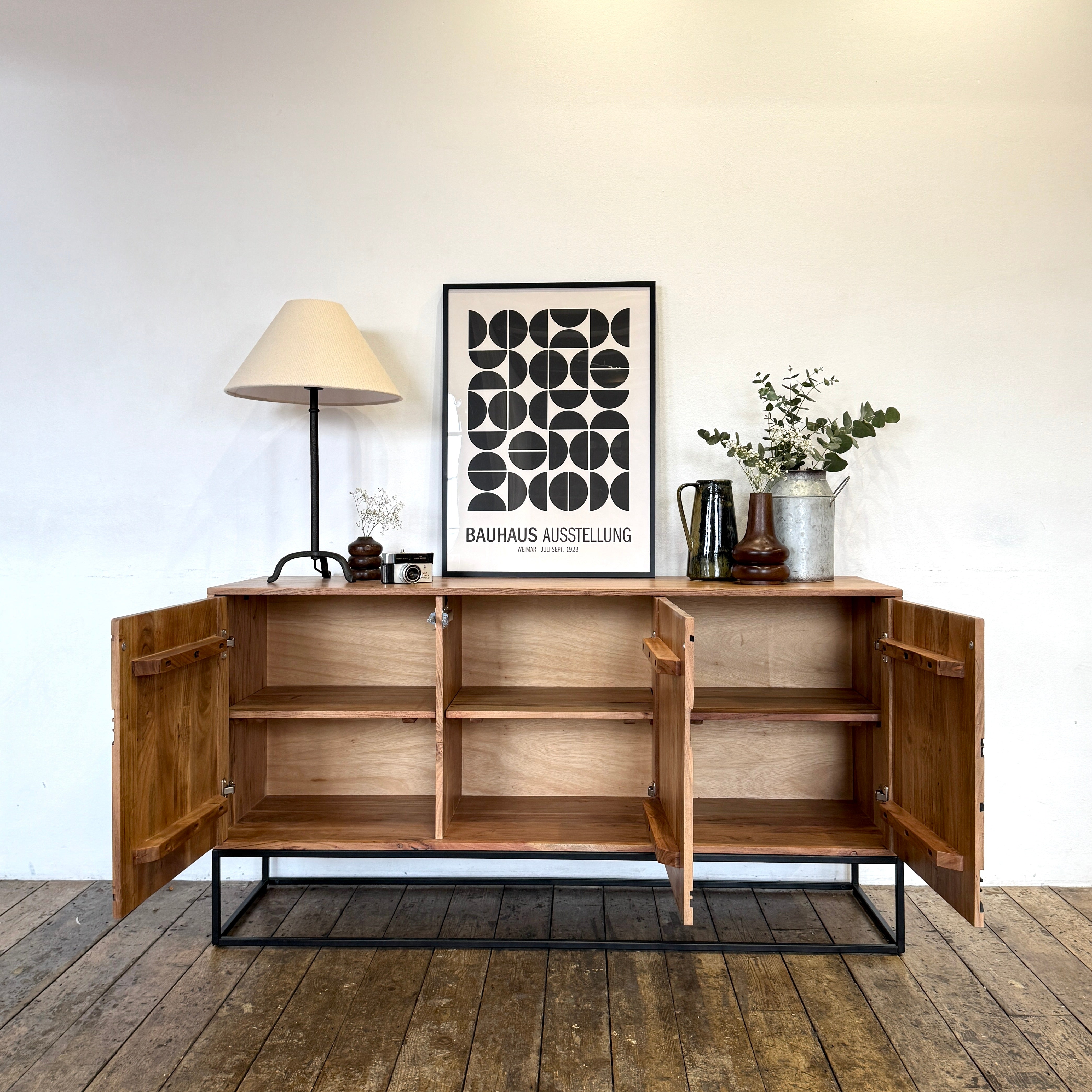 Pablo Solid Acacia Wood Large 3 Door Sideboard