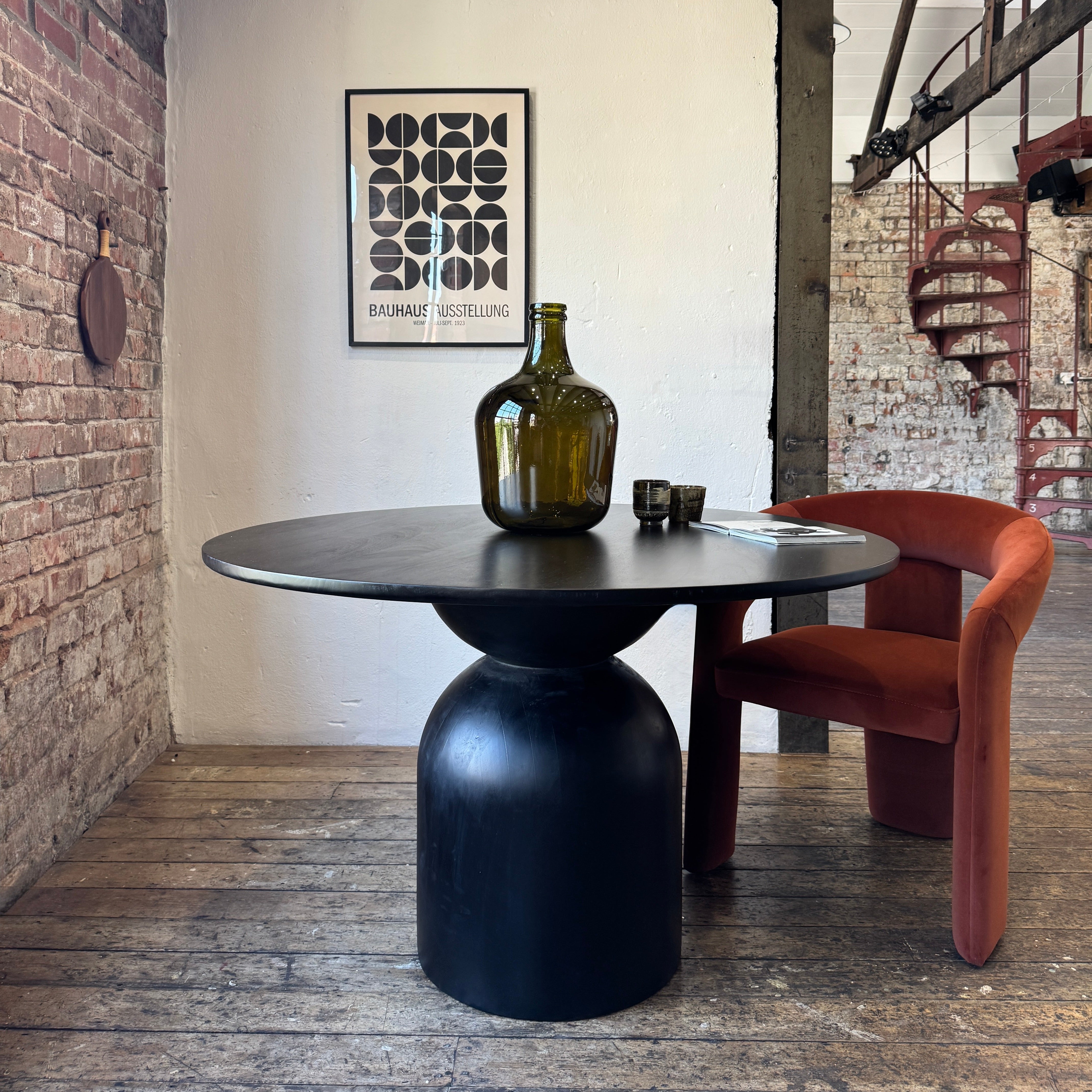 Cora Round Solid Mango Wood Dining Table in Black (2 Sizes)