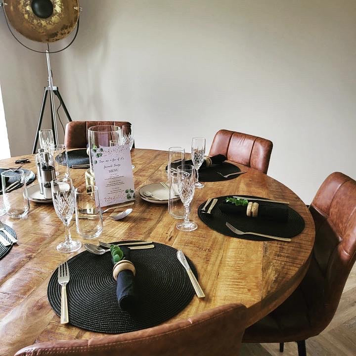 Sara Solid Mango Wood Dining Table Walnut (4 Sizes)