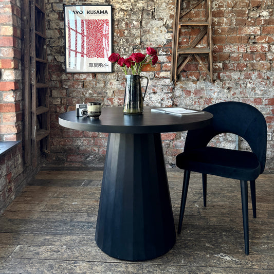 Matilda Round Solid Mango Wood Dining Table in Black (2 Sizes)