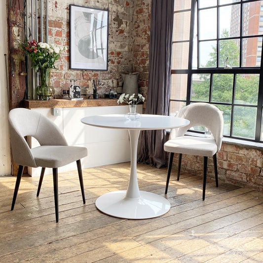 Bella Dining Set with 2 or 4 Bella Dining Chairs in Stone Beige