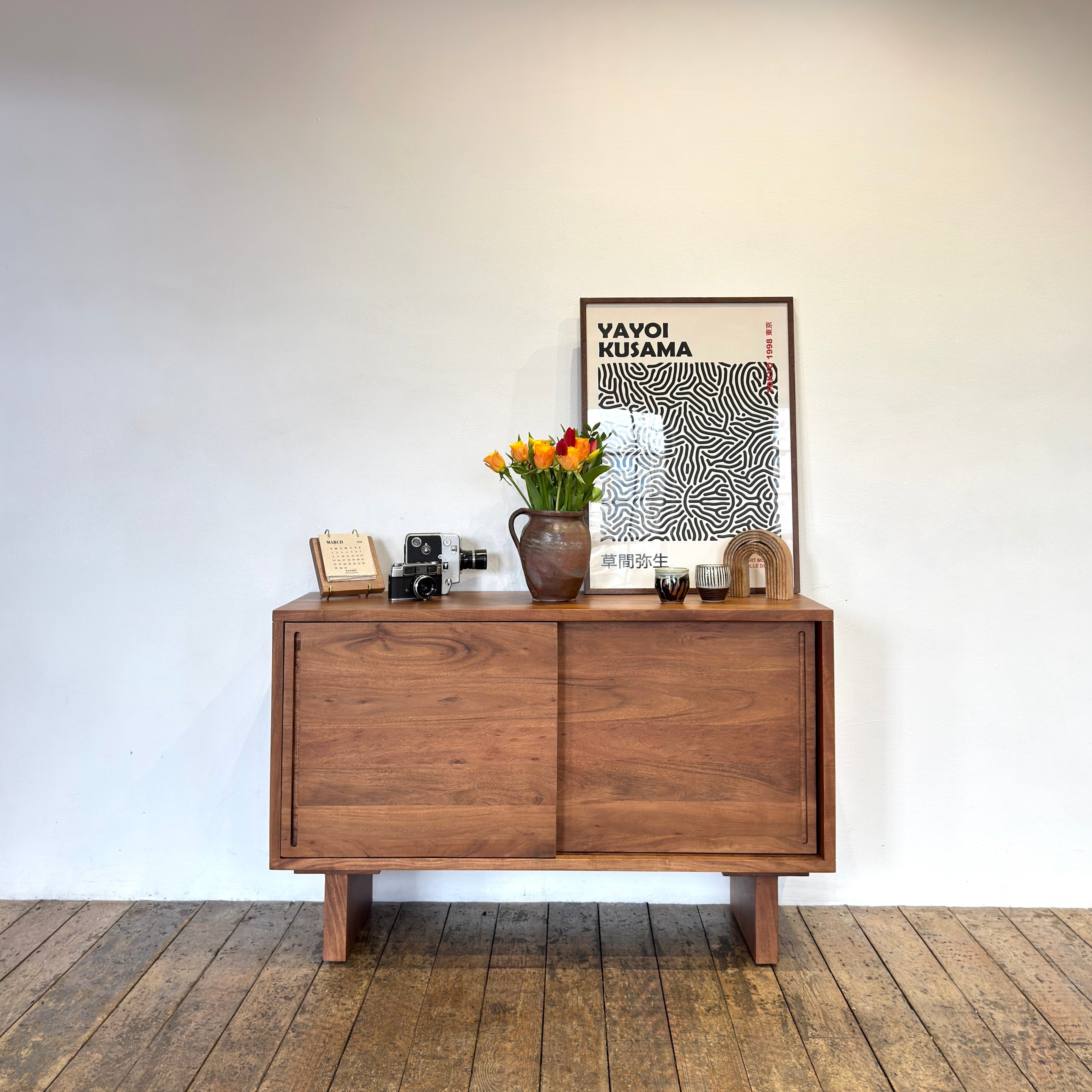 Kanso Solid Acacia Wood 2 Door Sideboard Honey Brown